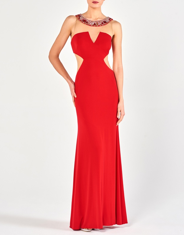 CHRISTY - Φόρεμα βραδινό με διαφάνειες