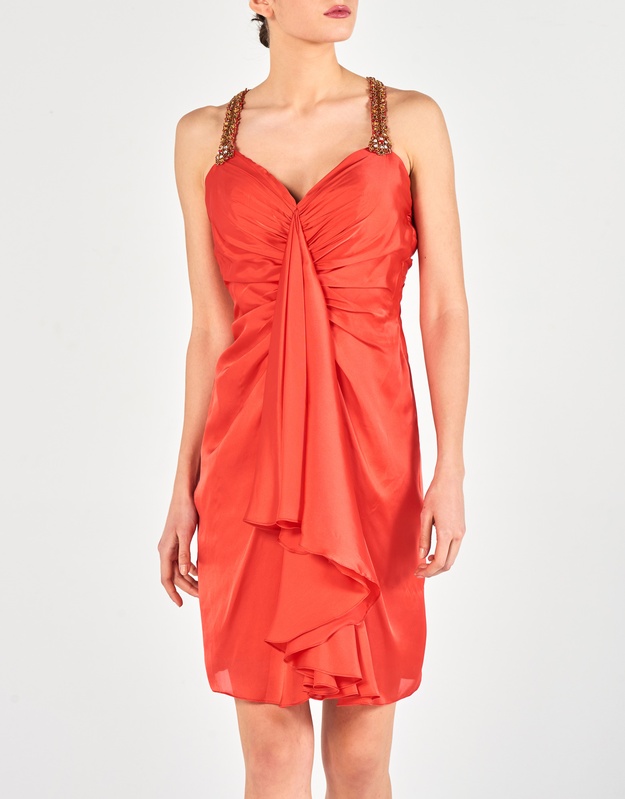 RACHAEL - Φόρεμα κοκτέιλ εξώπλατο σατέν