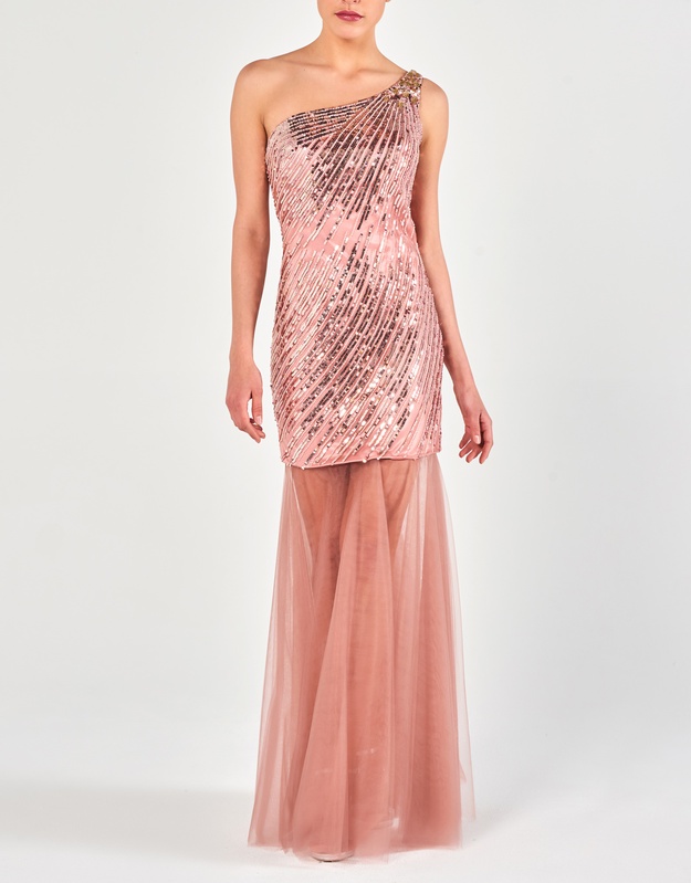 CECILIA - Φόρεμα βραδινό με έναν ώμο