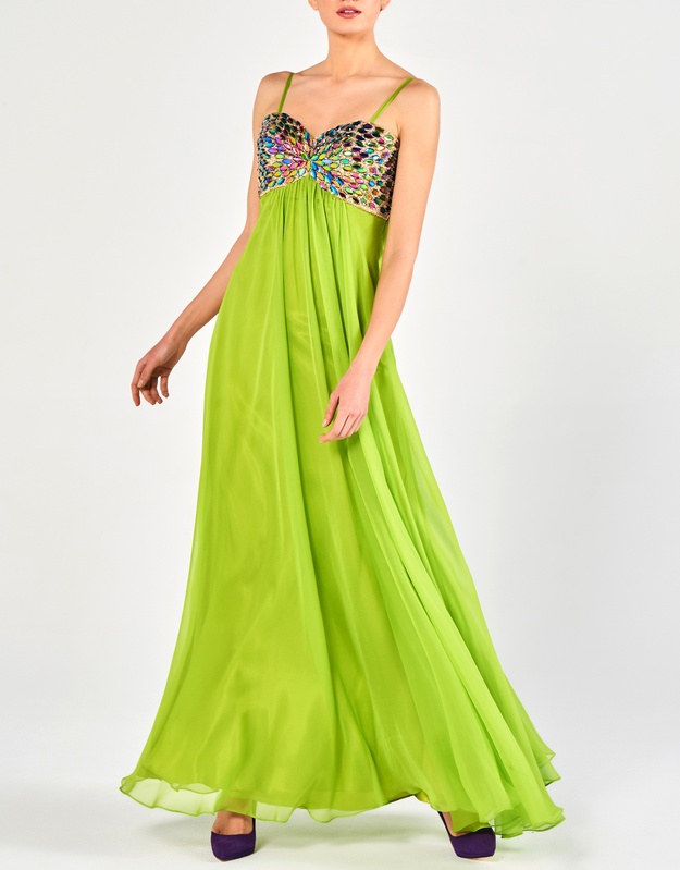 DIANE - Φόρεμα μακρύ με κέντημα βραδινό