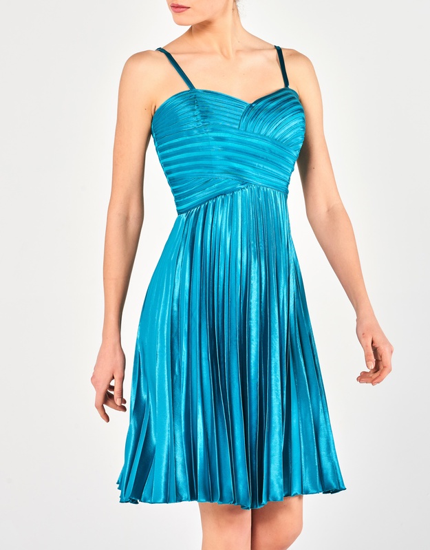 CHRISTA - Φόρεμα κοκτέιλ κοντό πλισσέ