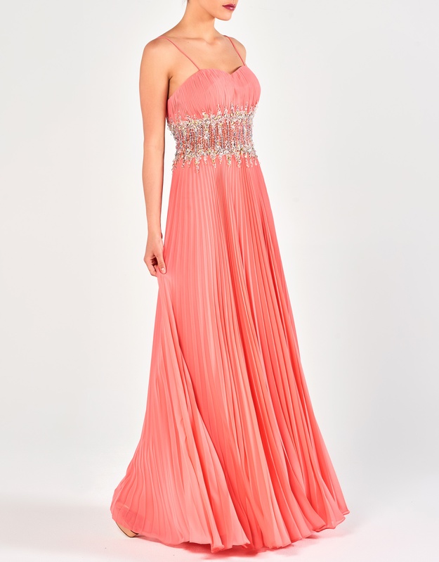 DOMINIQUE - Φόρεμα μακρυ πλισσέ βραδινό