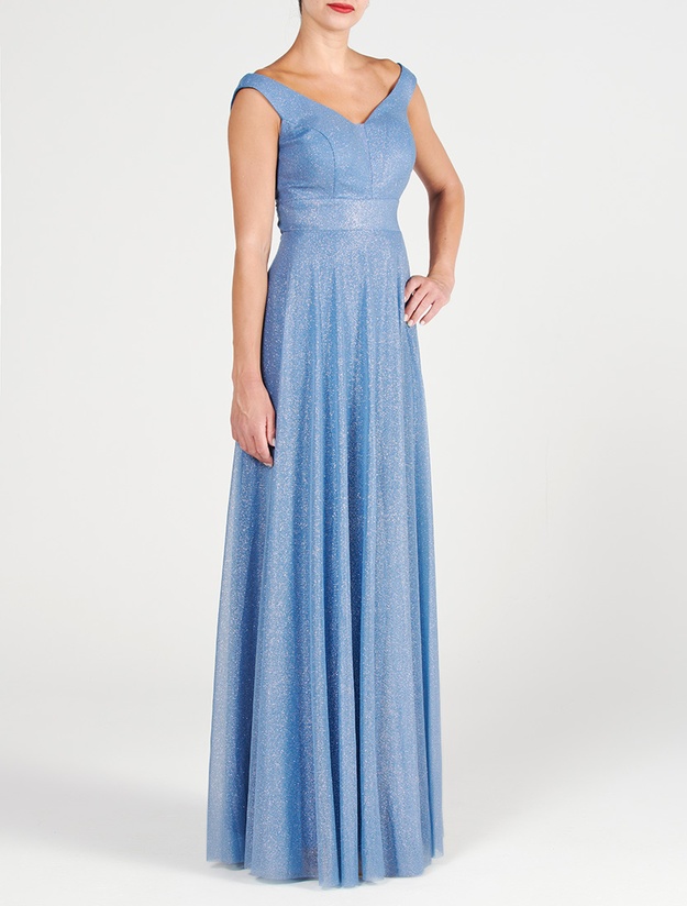 LAKISHA - Φόρεμα γυαλιστερό με κορδόνι στην πλάτη