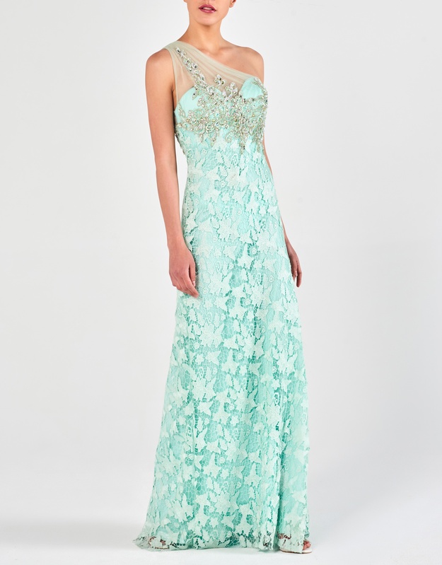 ERIKA - Φόρεμα μακρύ στράπλες με κέντημα  βραδινό