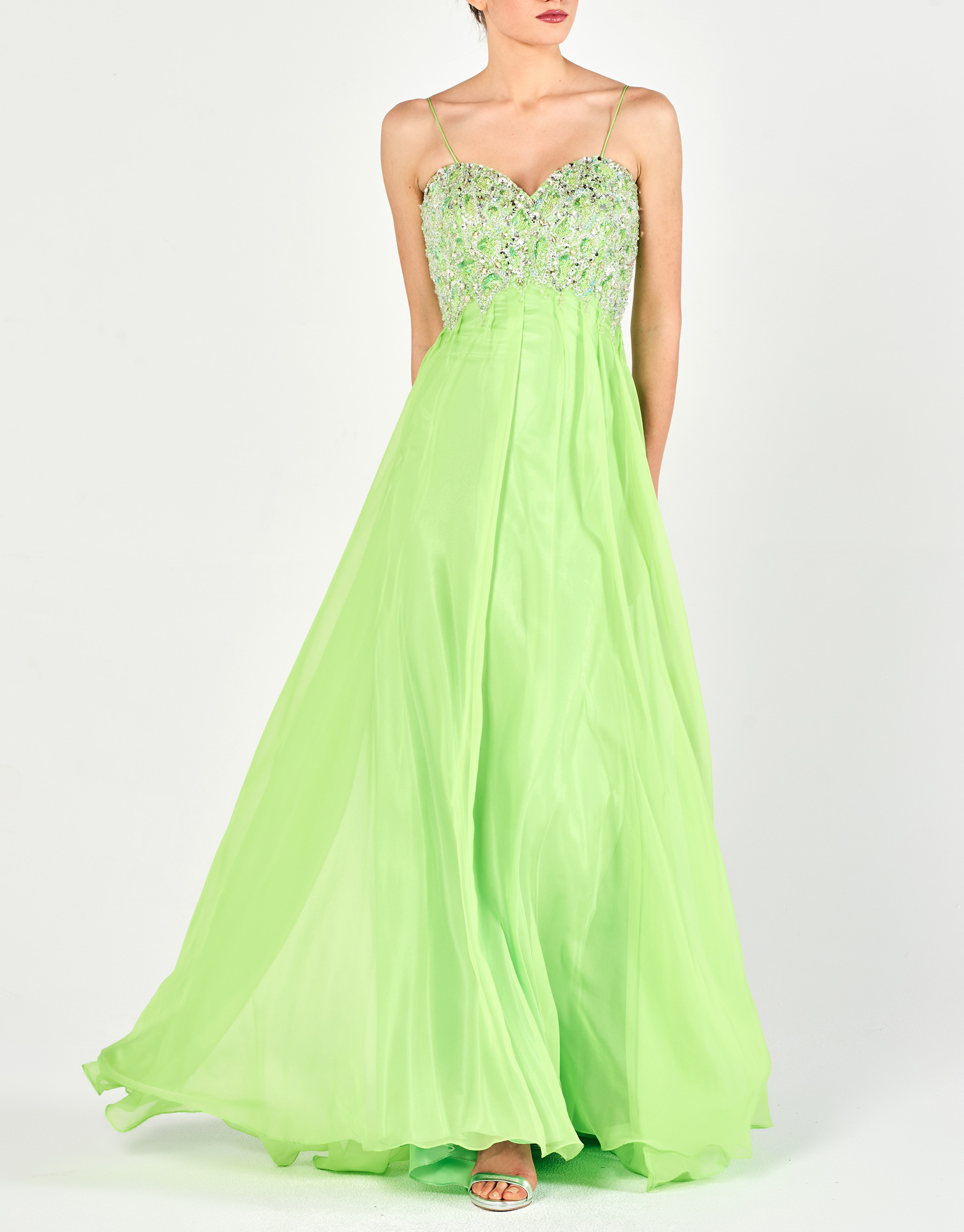 MYRA - Φόρεμα μακρύ με κέντημα βραδινό