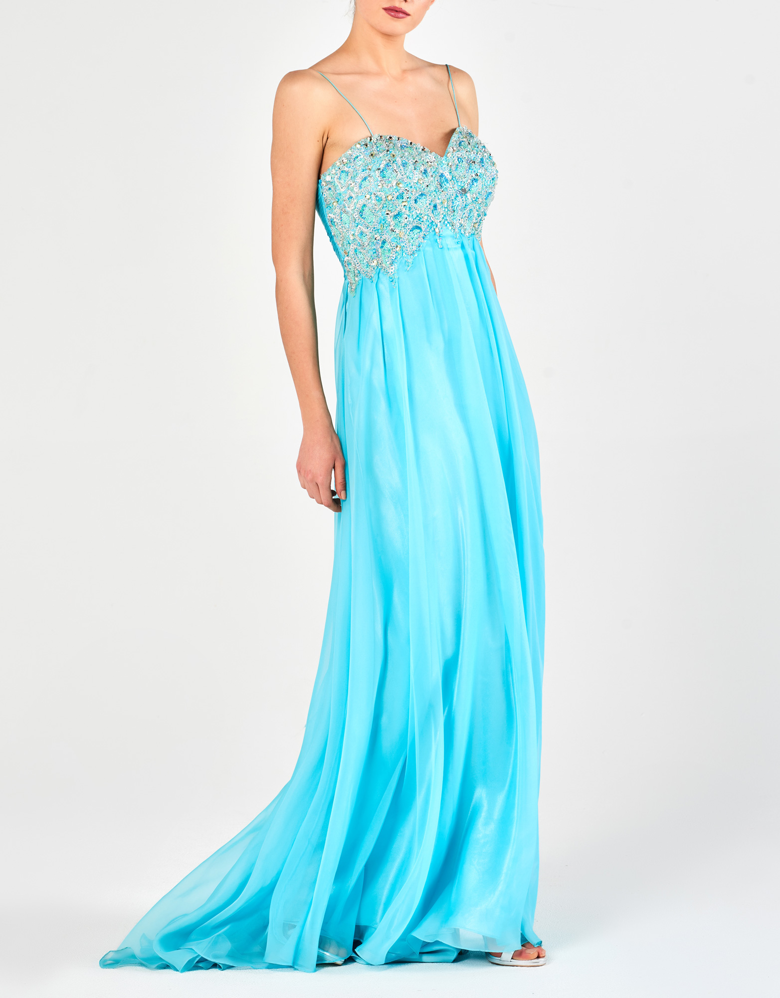 MYRA - Φόρεμα μακρύ με κέντημα βραδινό