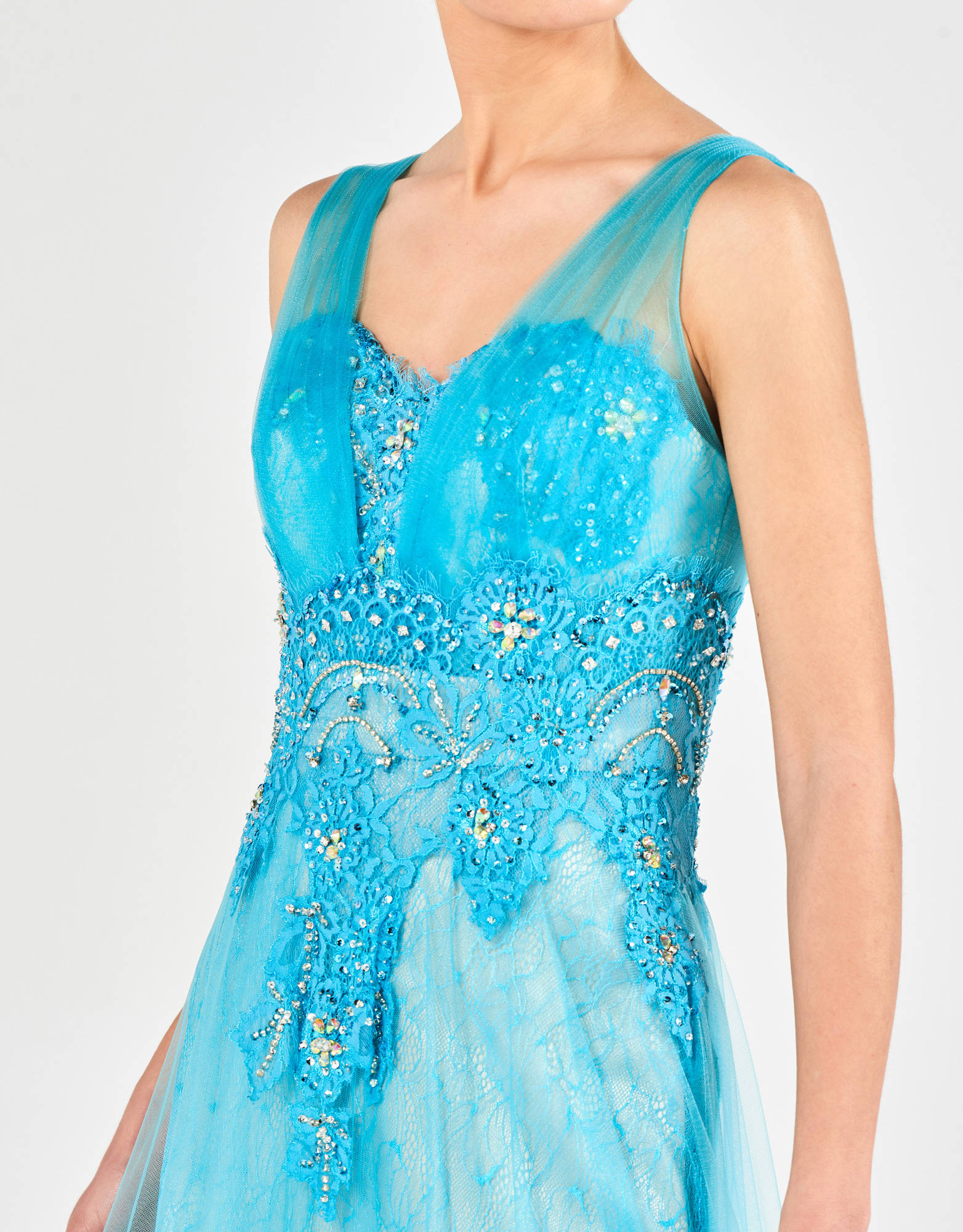 KIMBERLY - Φόρεμα βραδινό μακρύ με κέντημα