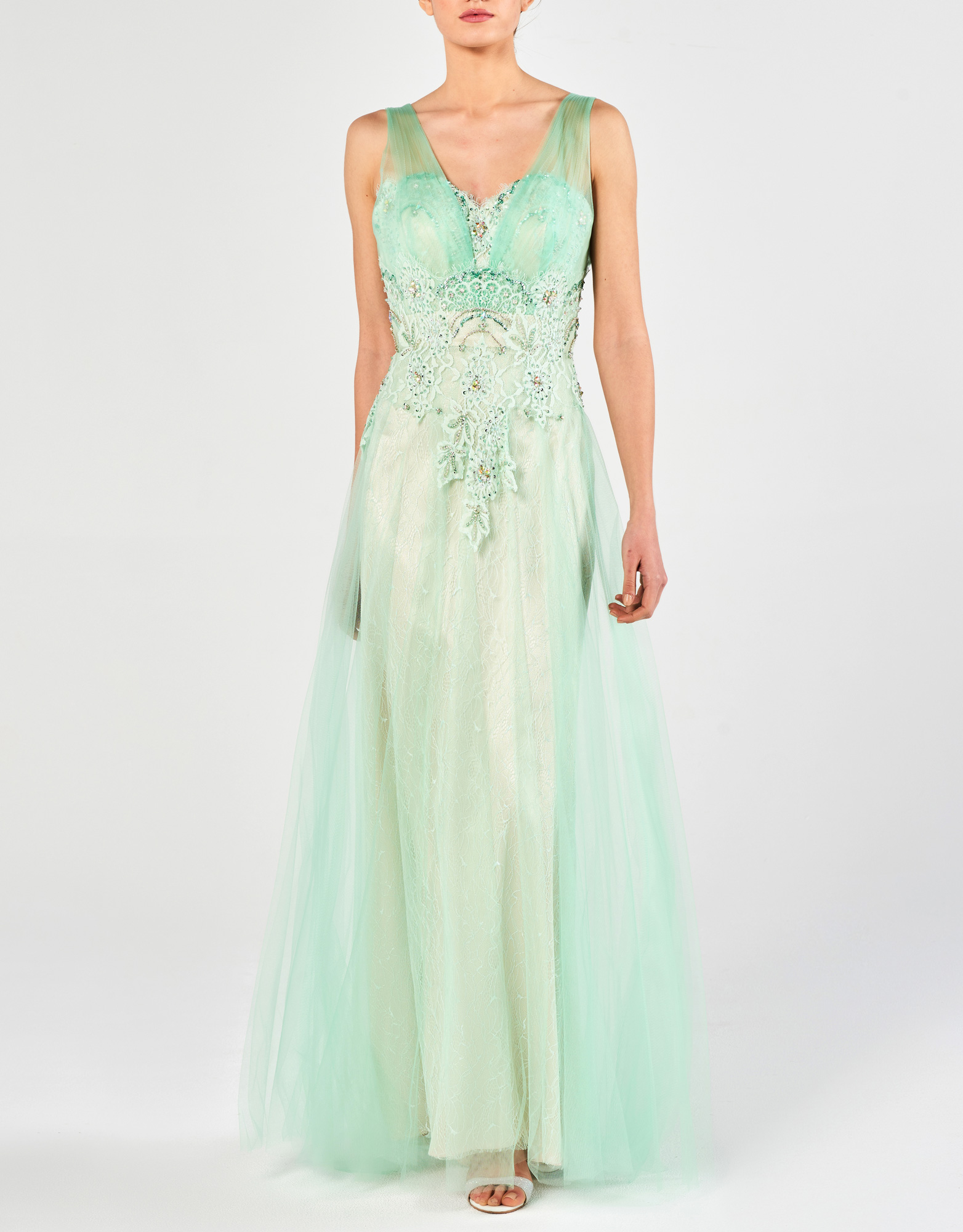 KIMBERLY - Φόρεμα βραδινό μακρύ με κέντημα