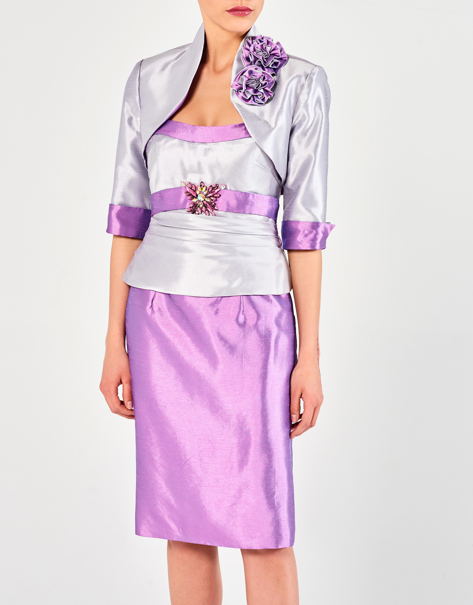 ANGELINE - Φόρεμα κλασικό με ζακετάκι