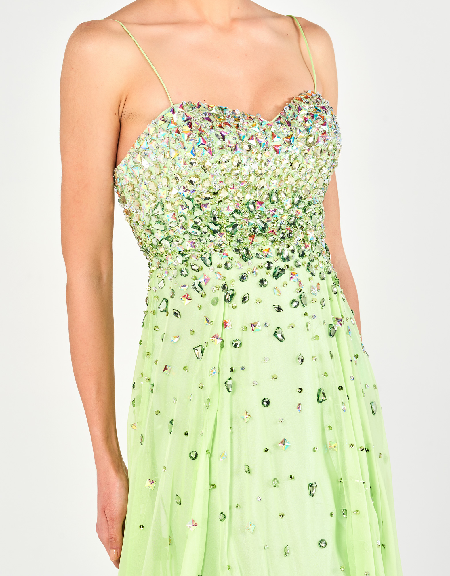 CELIA - Φόρεμα μακρύ στράπλες με κέντημα βραδινό