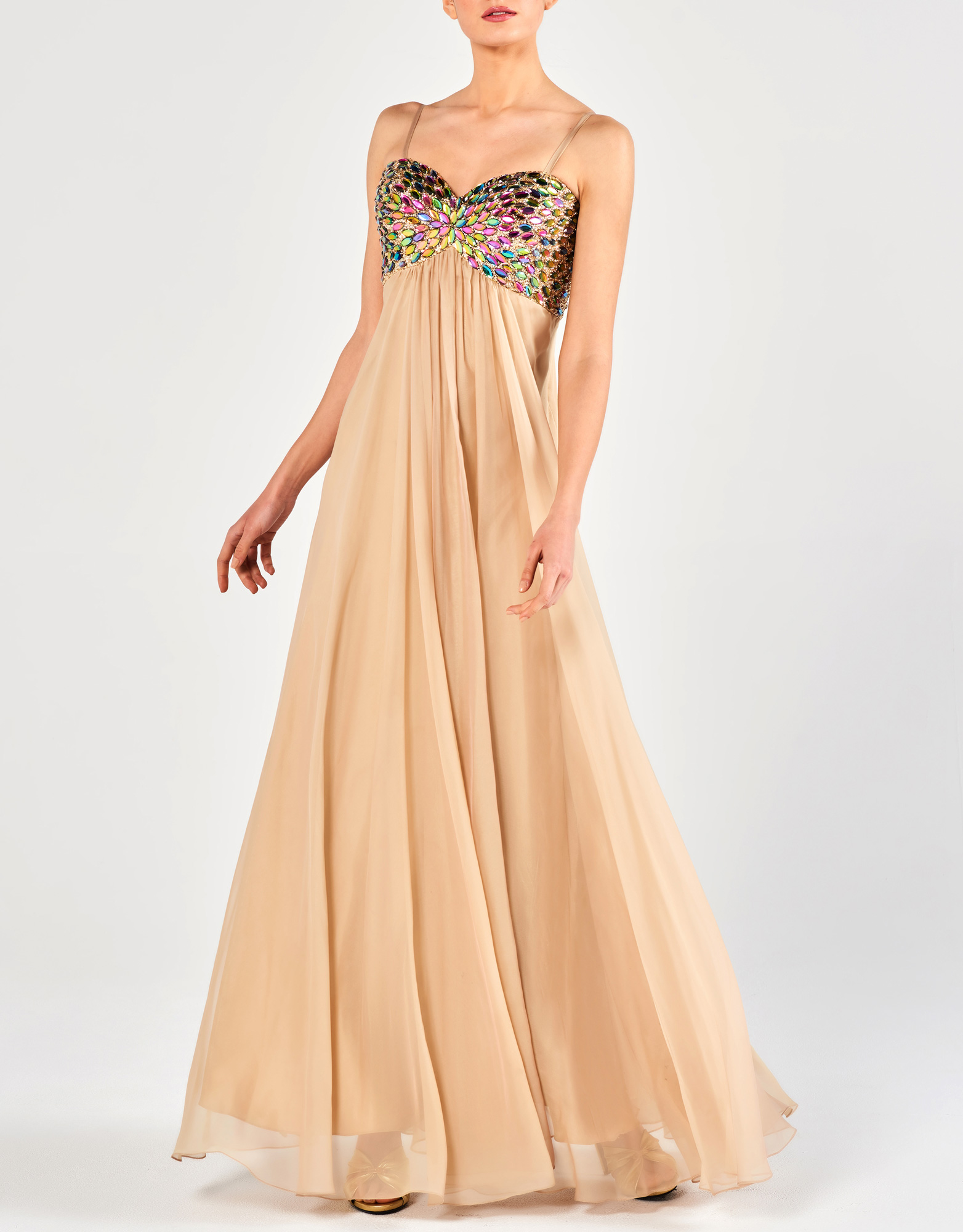 DIANE - Φόρεμα μακρύ με κέντημα βραδινό