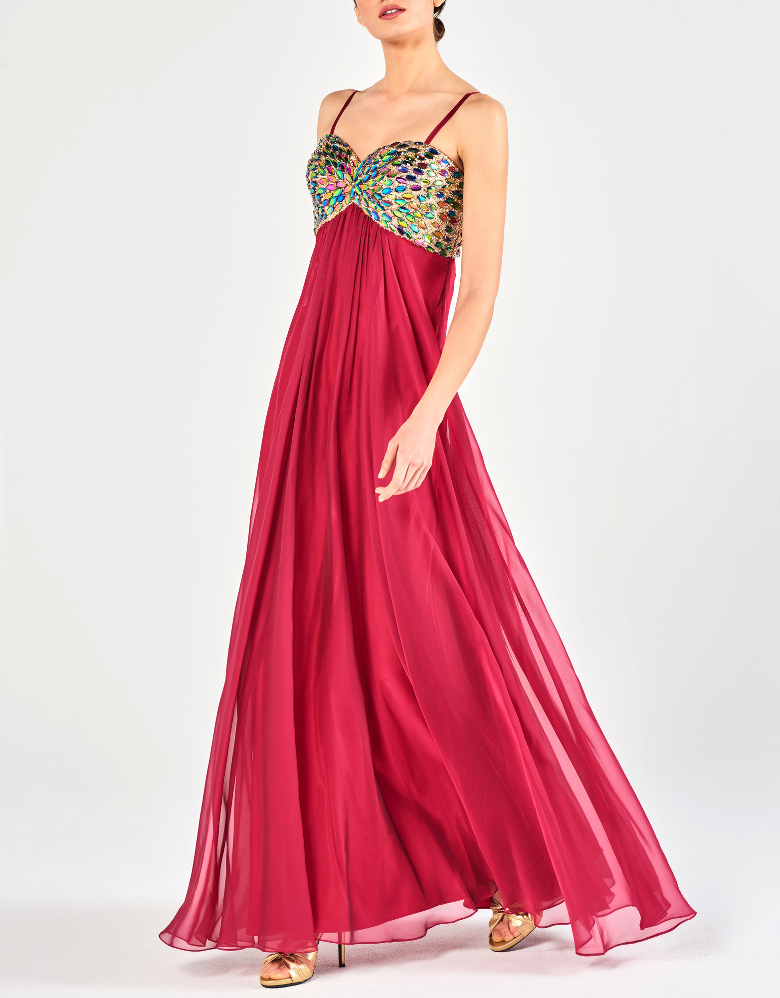 DIANE - Φόρεμα μακρύ με κέντημα βραδινό