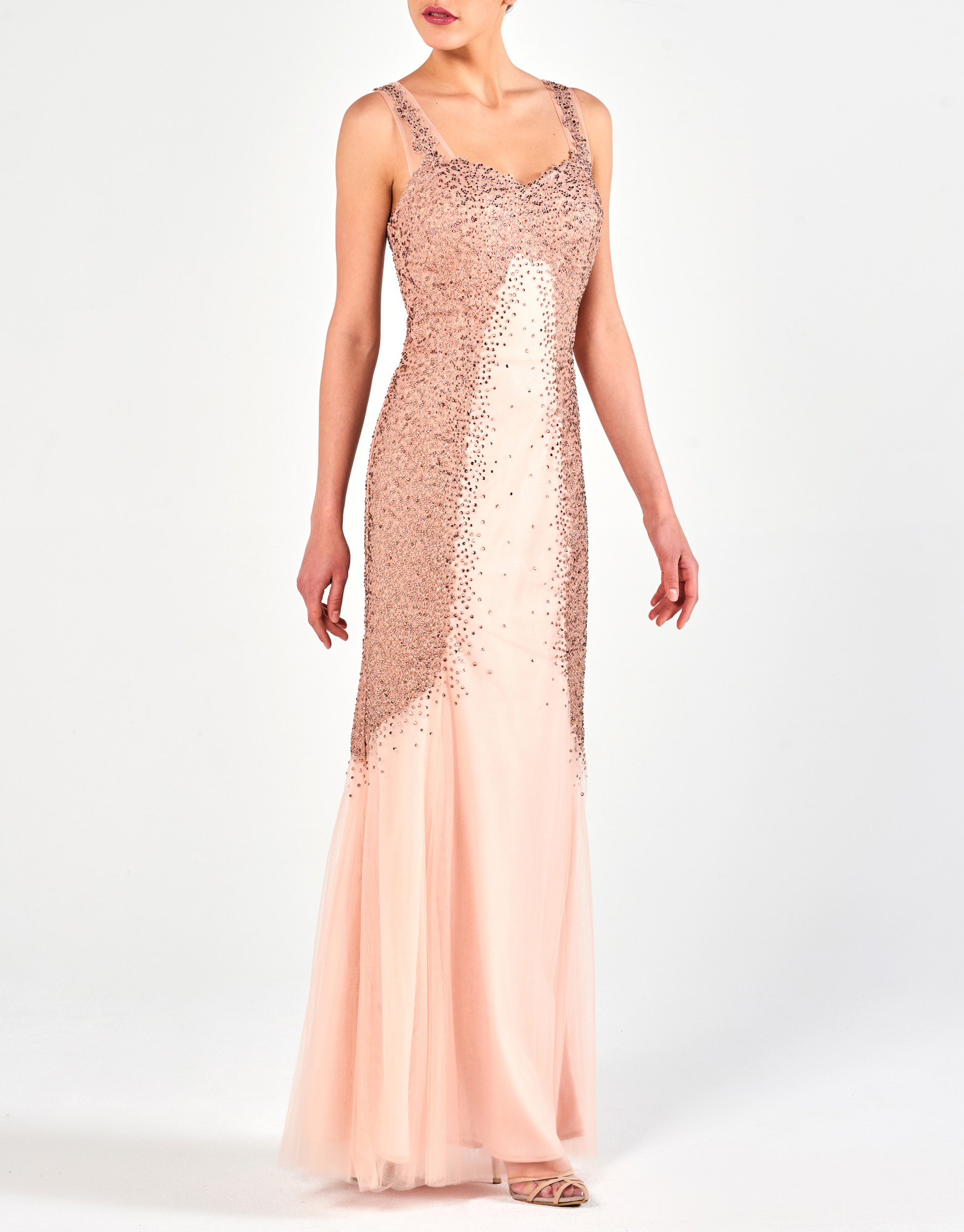 SHELLY - Φόρεμα μακρύ με κέντημα βραδινό κλασικό