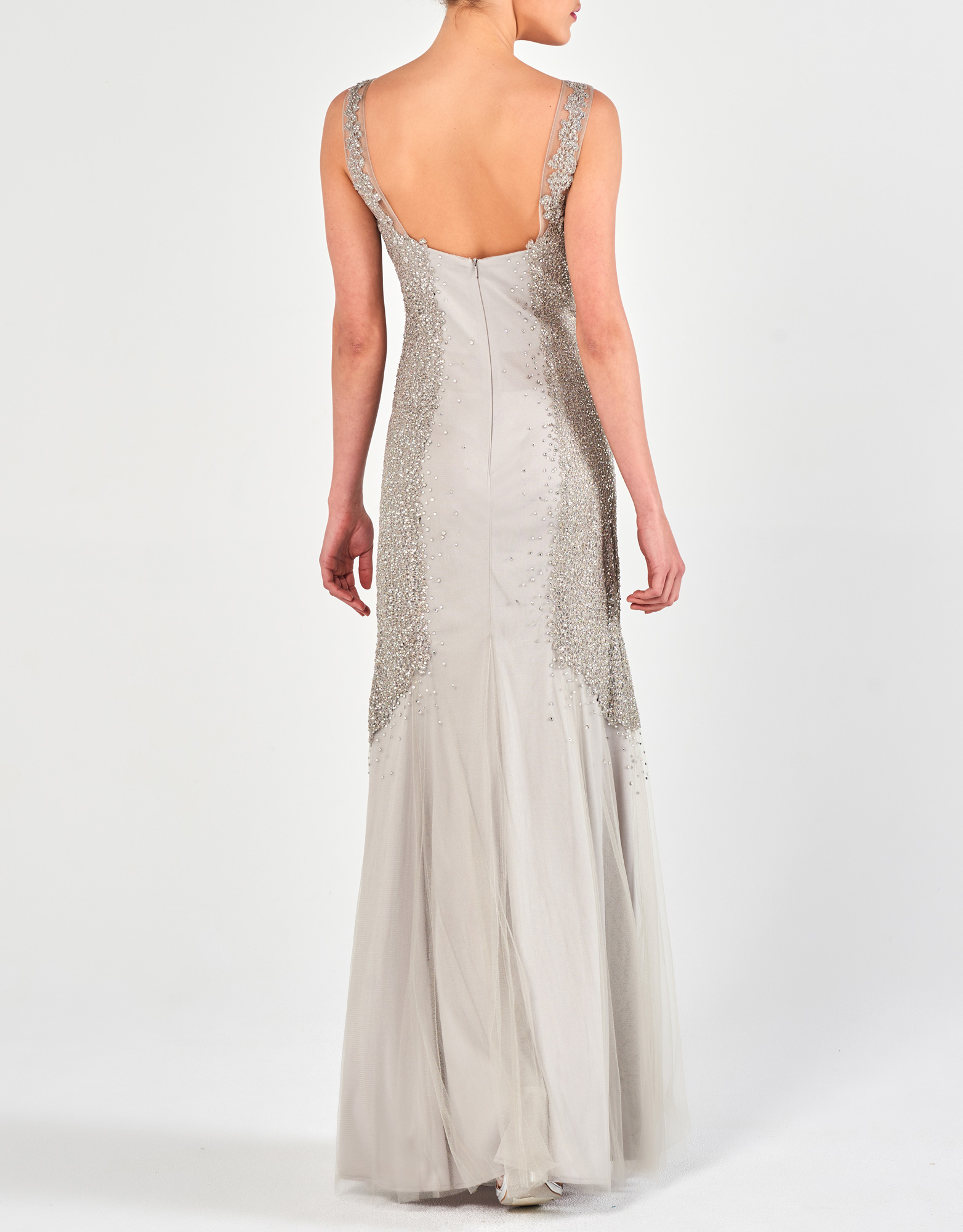 SHELLY - Φόρεμα μακρύ με κέντημα βραδινό κλασικό