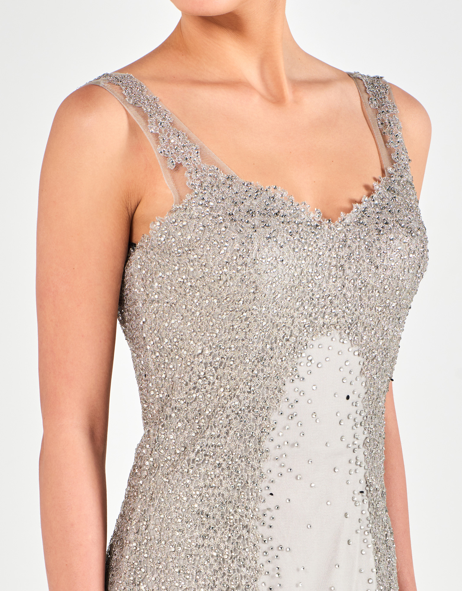 SHELLY - Φόρεμα μακρύ με κέντημα βραδινό κλασικό