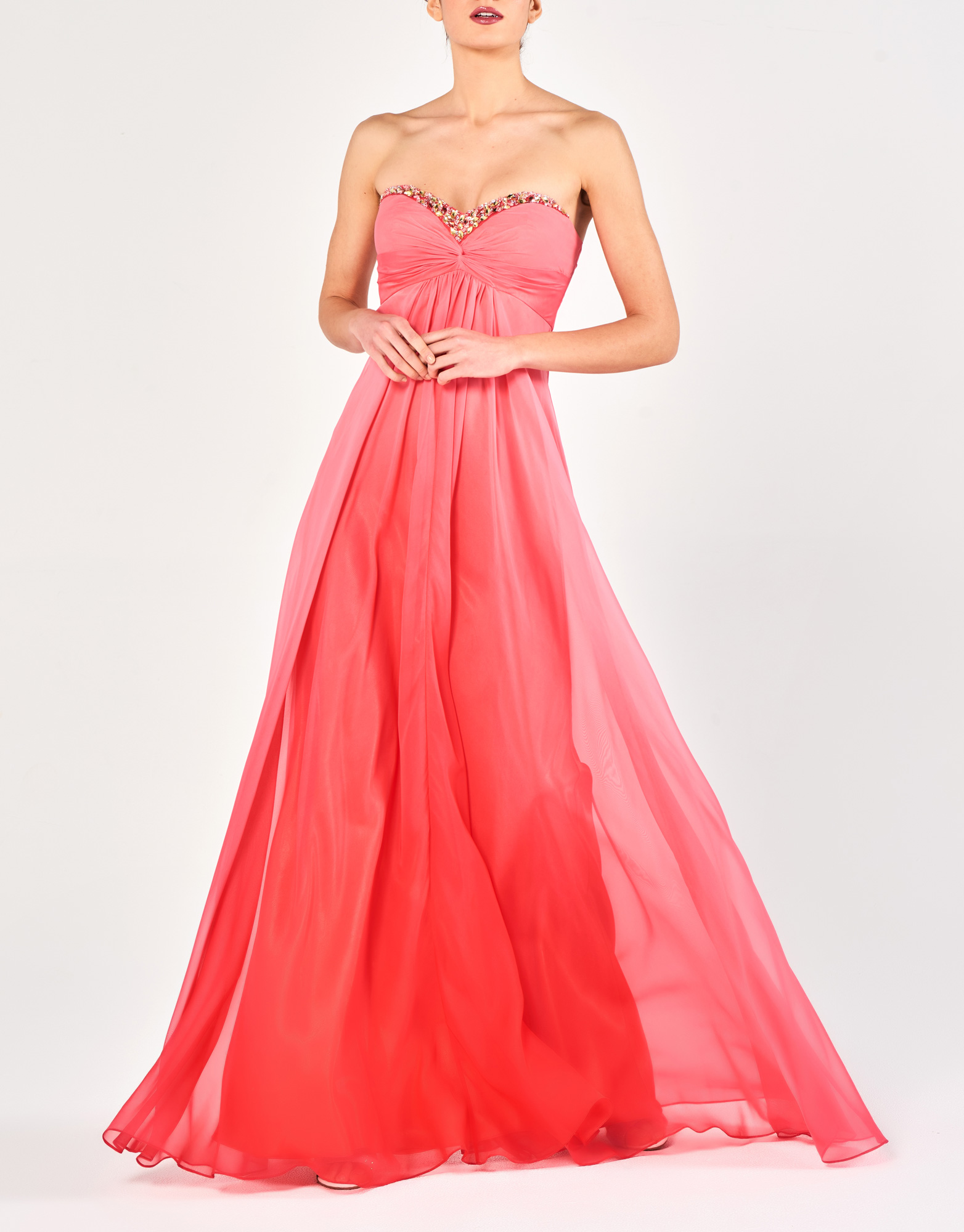 LADONNA - Φόρεμα μακρύ με κέντημα βραδινό