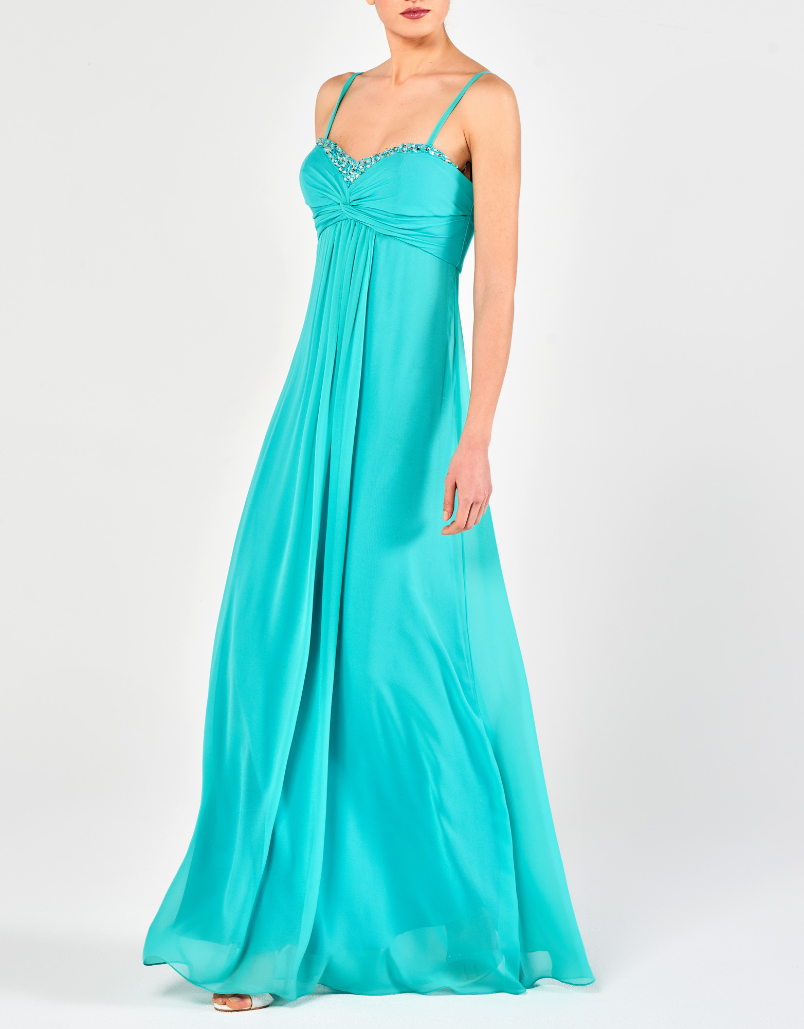 LADONNA - Φόρεμα μακρύ με κέντημα βραδινό