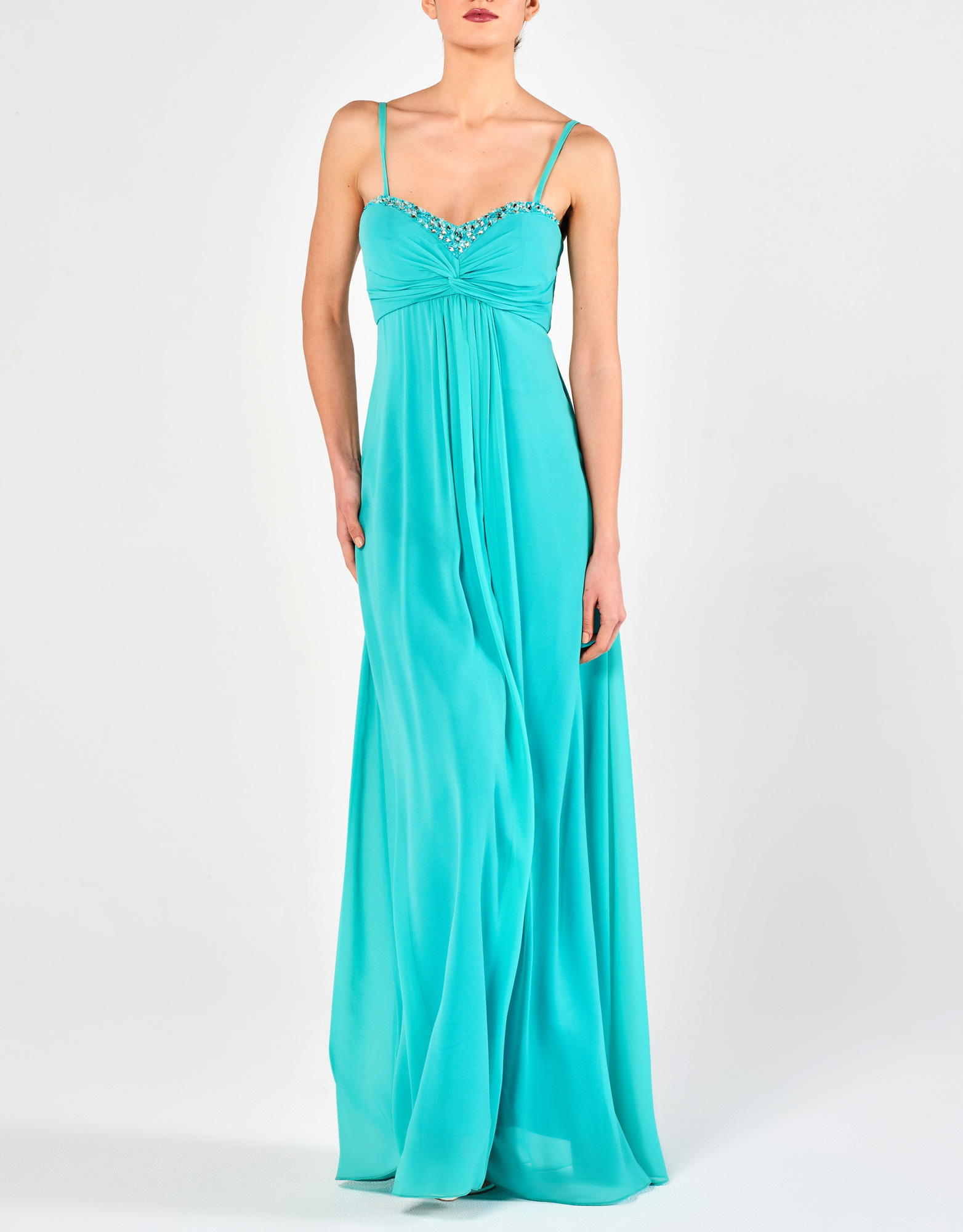 LADONNA - Φόρεμα μακρύ με κέντημα βραδινό