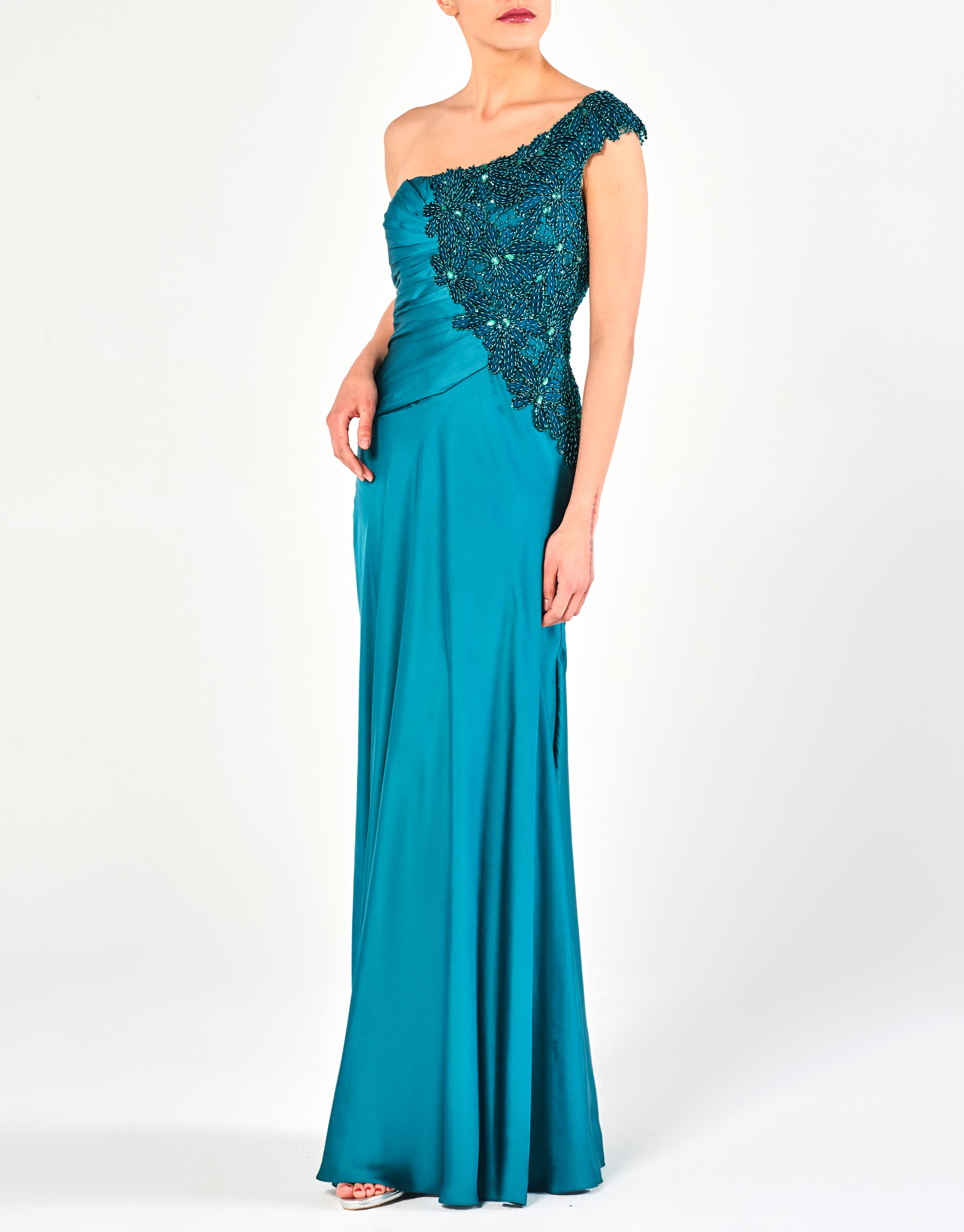 JUSTINE - Φόρεμα μακρύ βραδινό με έναν ώμο