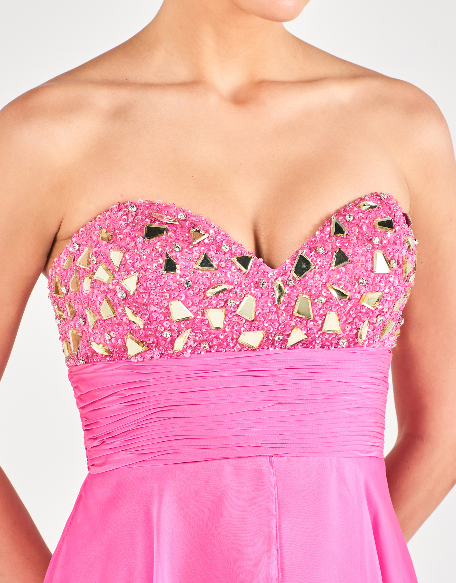 MAGGIE - Φόρεμα ασύμμετρο με κέντημα βραδινό