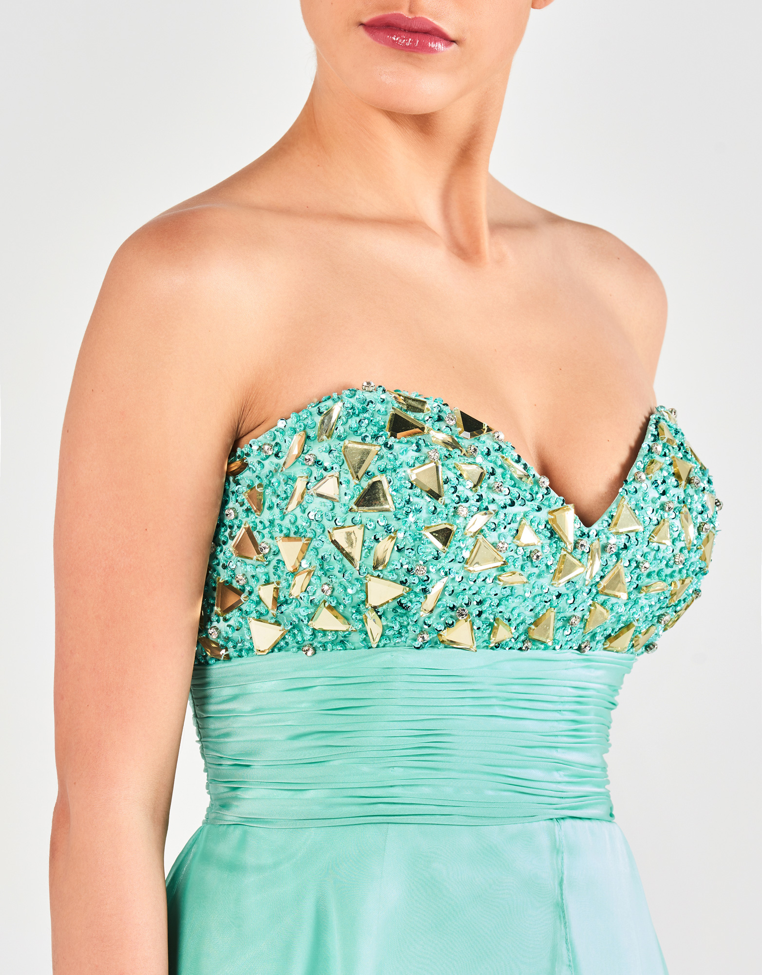 MAGGIE - Φόρεμα ασύμμετρο με κέντημα βραδινό