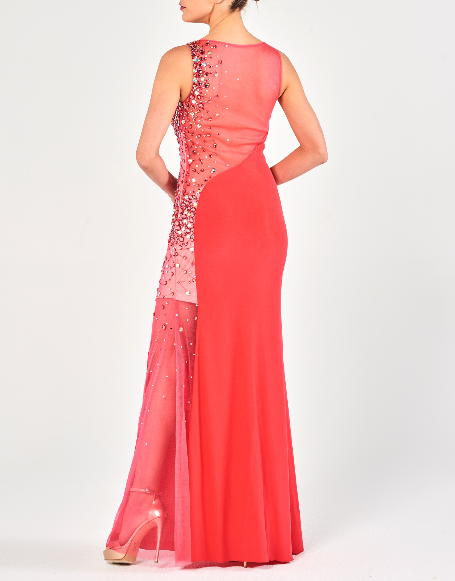 ADRIENNE - Φόρεμα μακρύ με κέντημα βραδινό