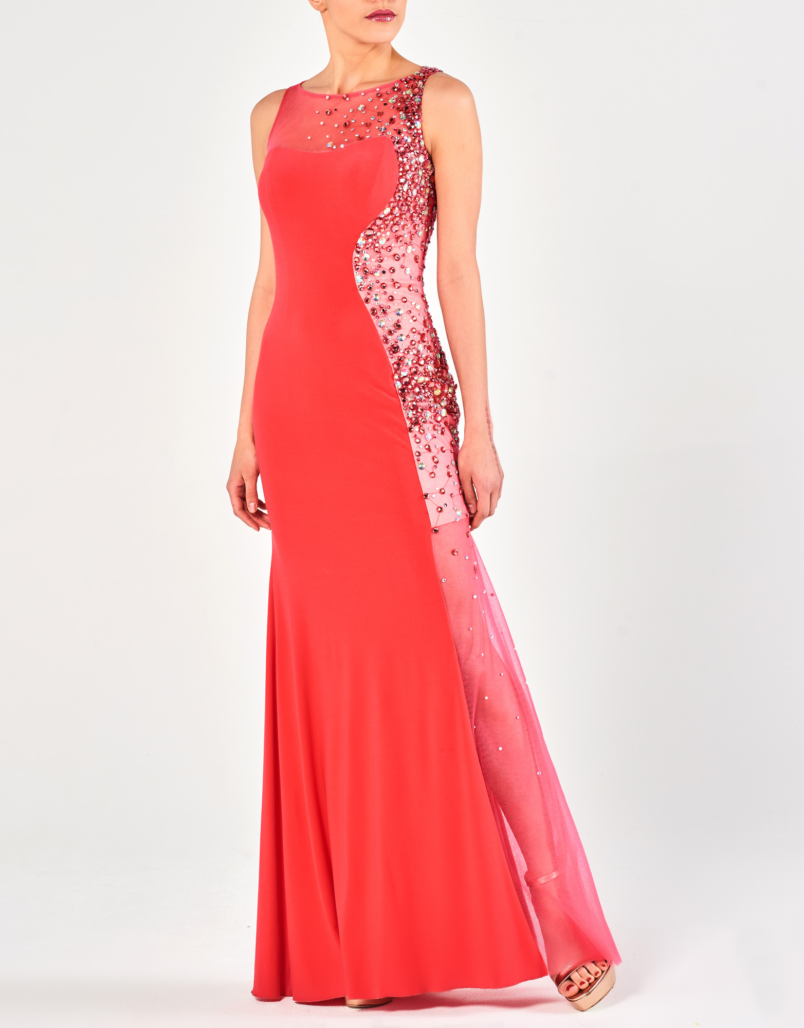 ADRIENNE - Φόρεμα μακρύ με κέντημα βραδινό