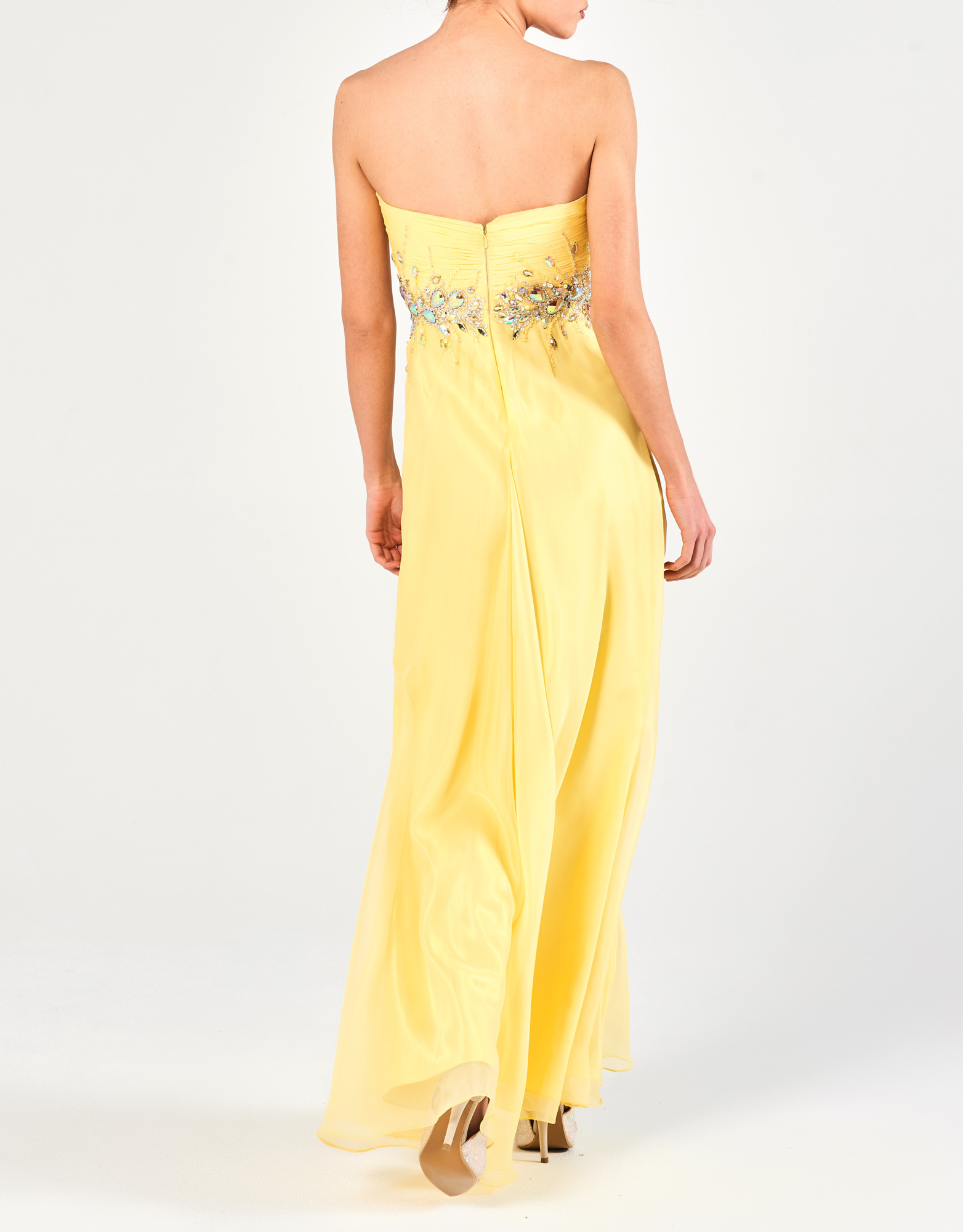 LUELLA - Φόρεμα μακρύ στράπλες με κέντημα βραδινό