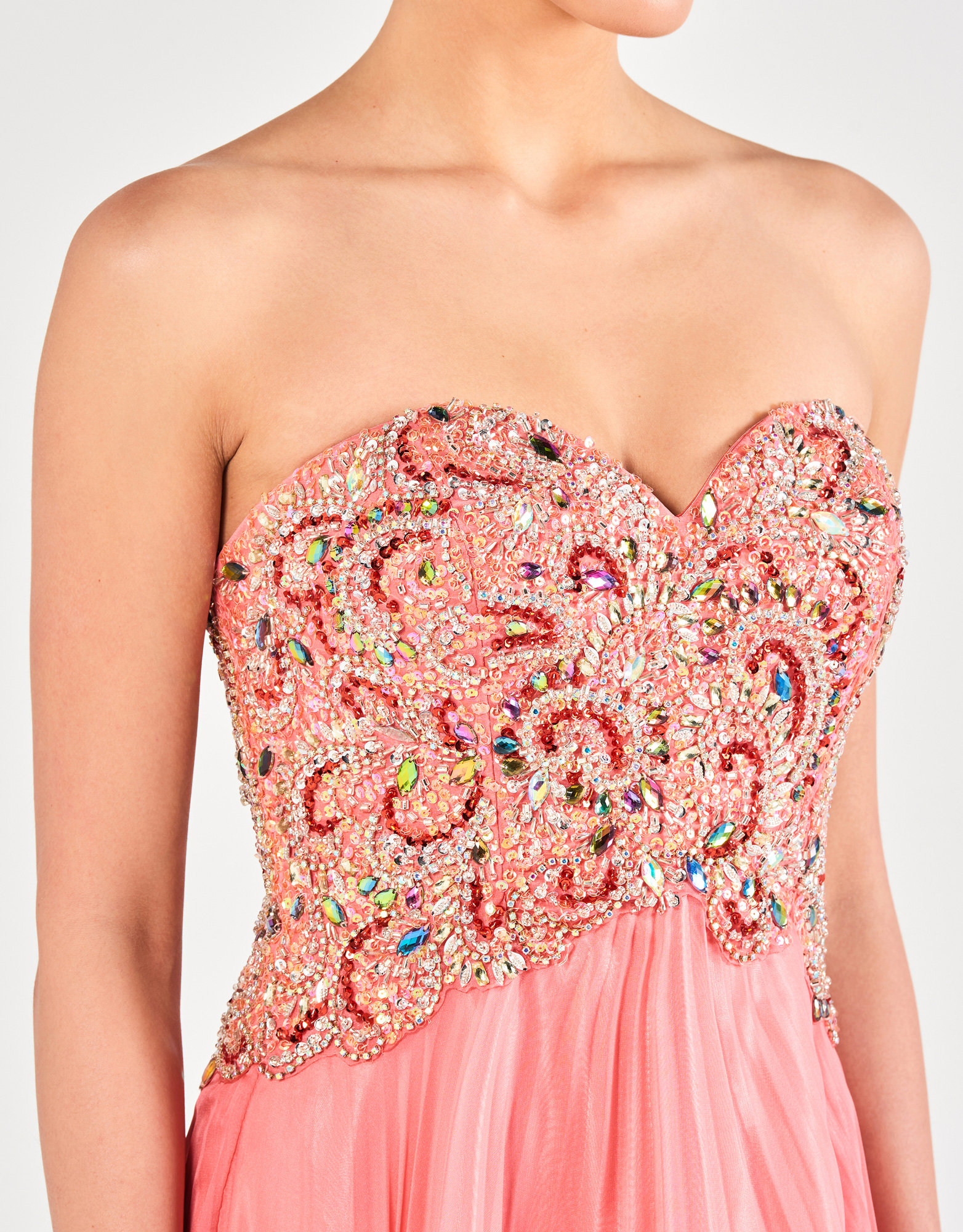 MARISA - Βραδινό φόρεμα μακρύ αέρινο πλισέ από απαλή μουσελίνα