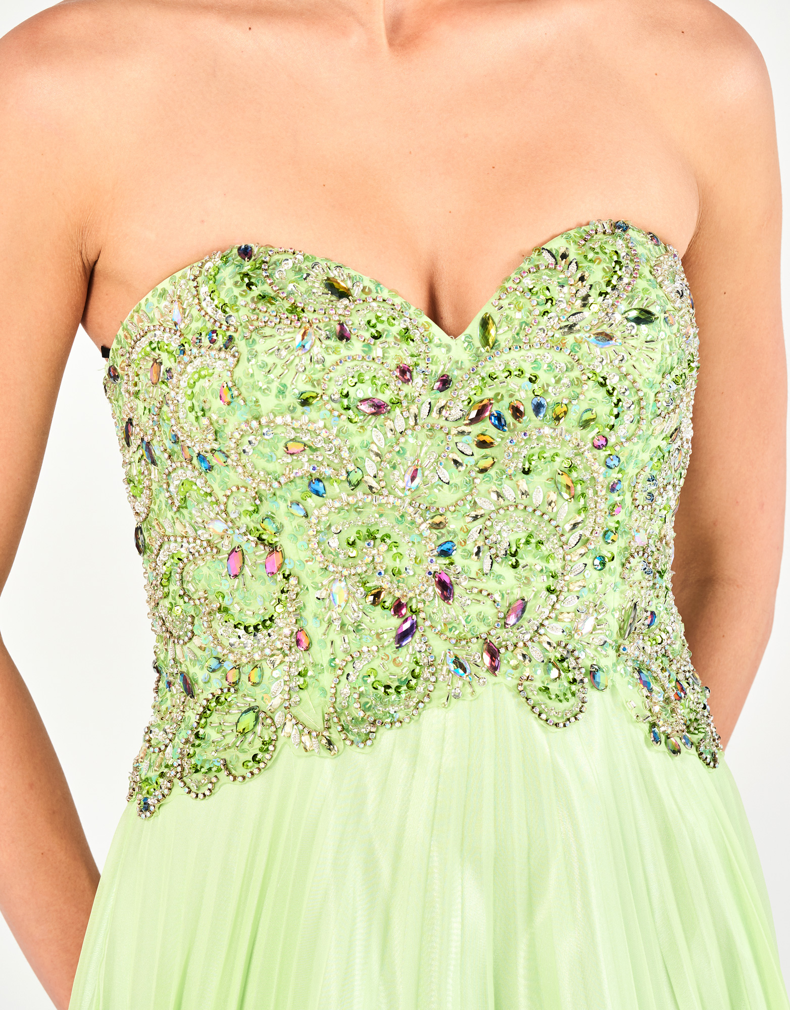 MARISA - Βραδινό φόρεμα μακρύ αέρινο πλισέ από απαλή μουσελίνα