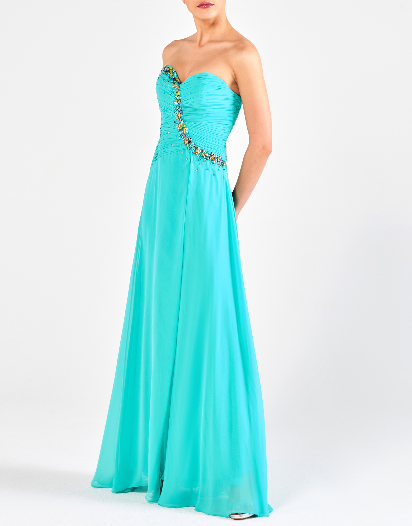 DIANNE - Φόρεμα μακρύ βραδινό με κέντημα