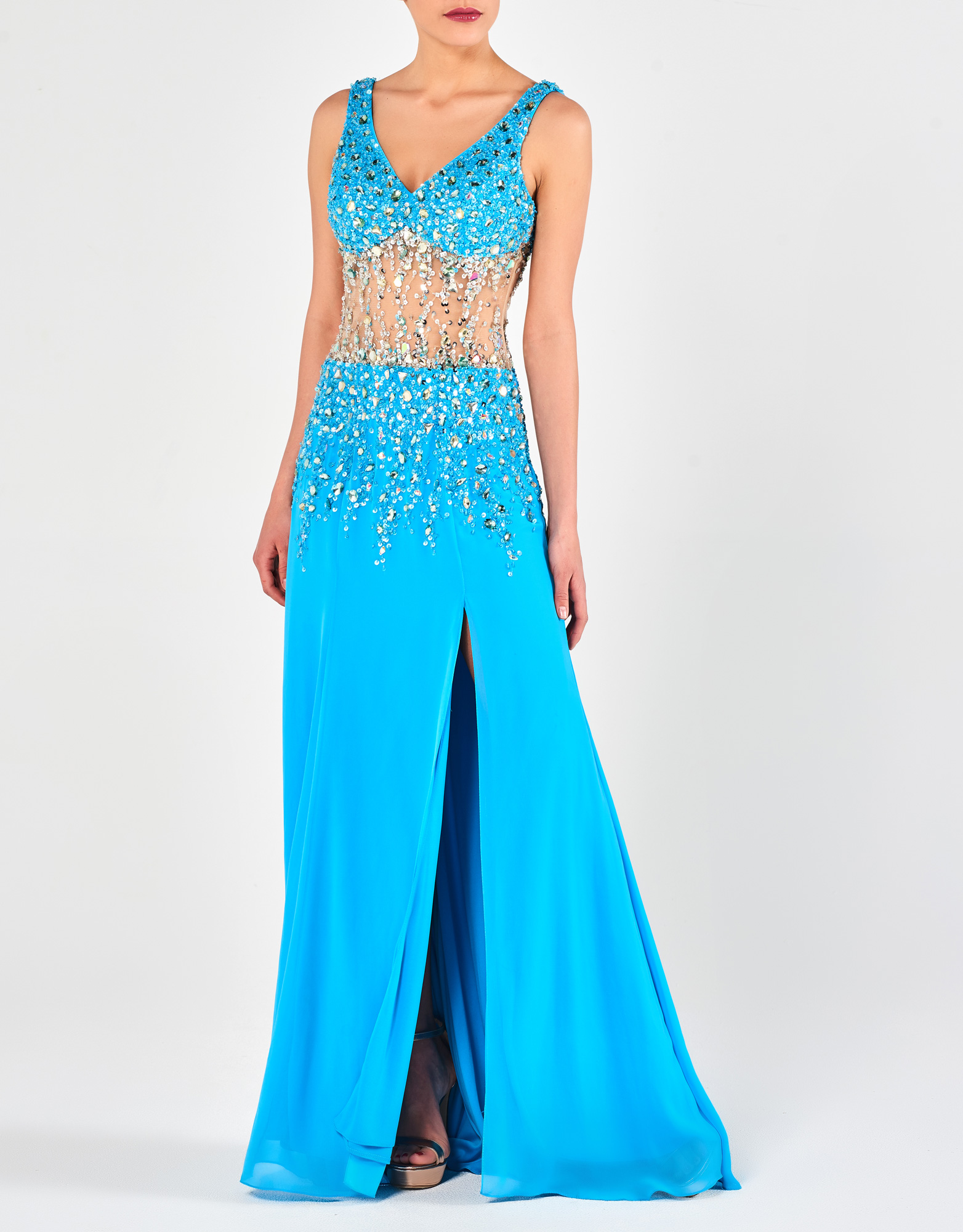 BEATRIZ - Φόρεμα βραδινό μακρύ κεντημένο