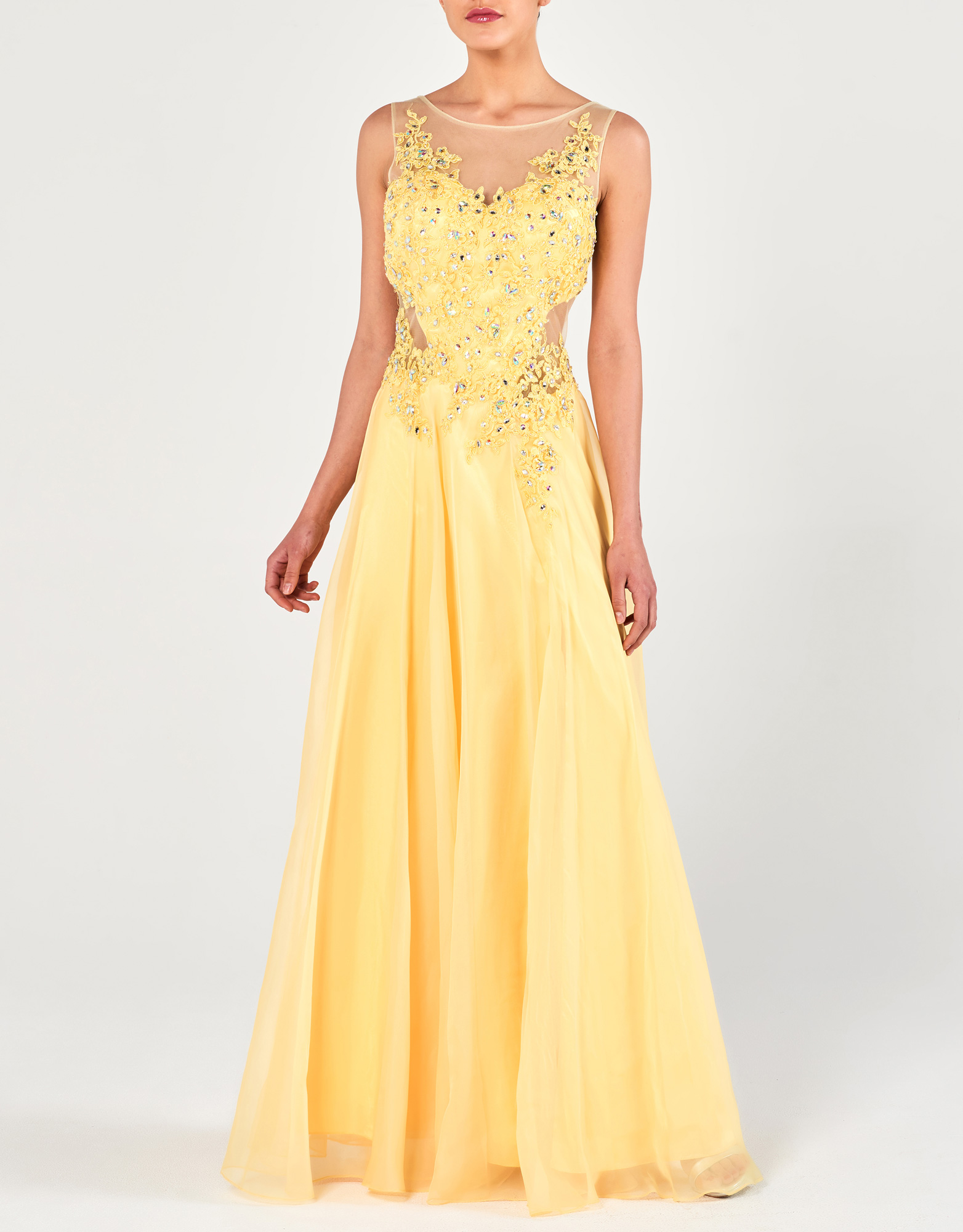 ROSA - Φόρεμα βραδινό με δαντέλα και κέντημα