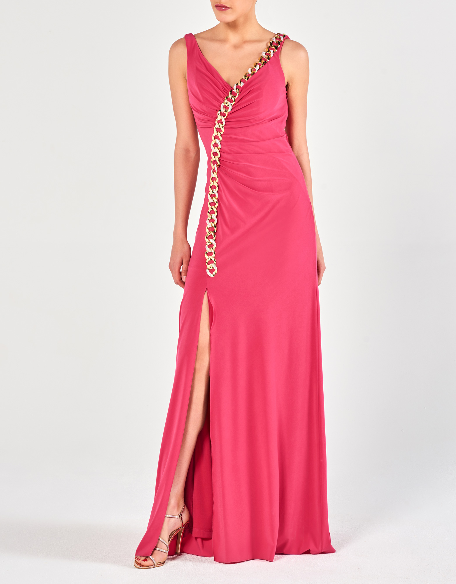 BECKY - Φόρεμα βραδινό μακρύ με αλυσίδα