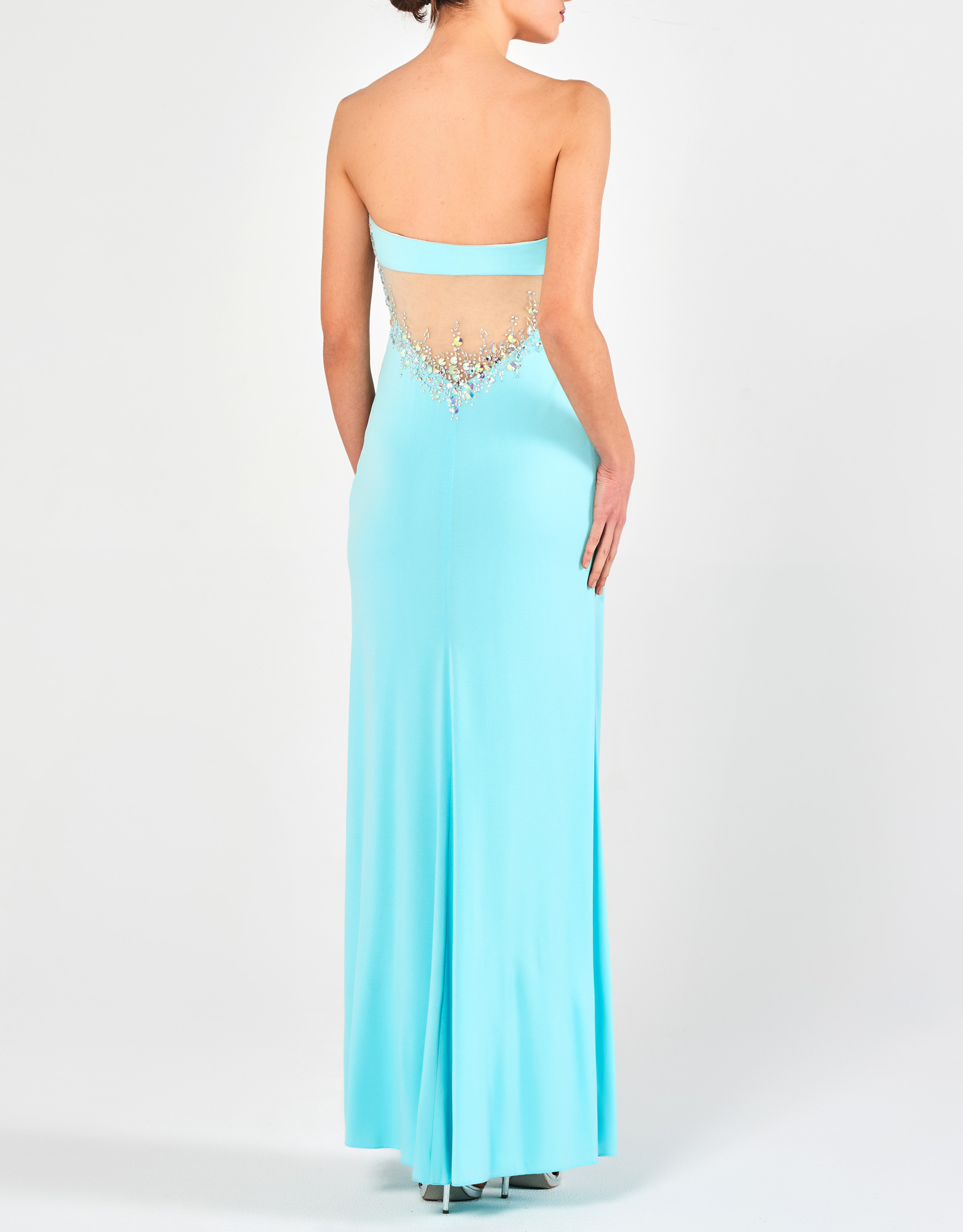 MARISSA - Φόρεμα μακρύ στάπλες με κέντημα βραδινό