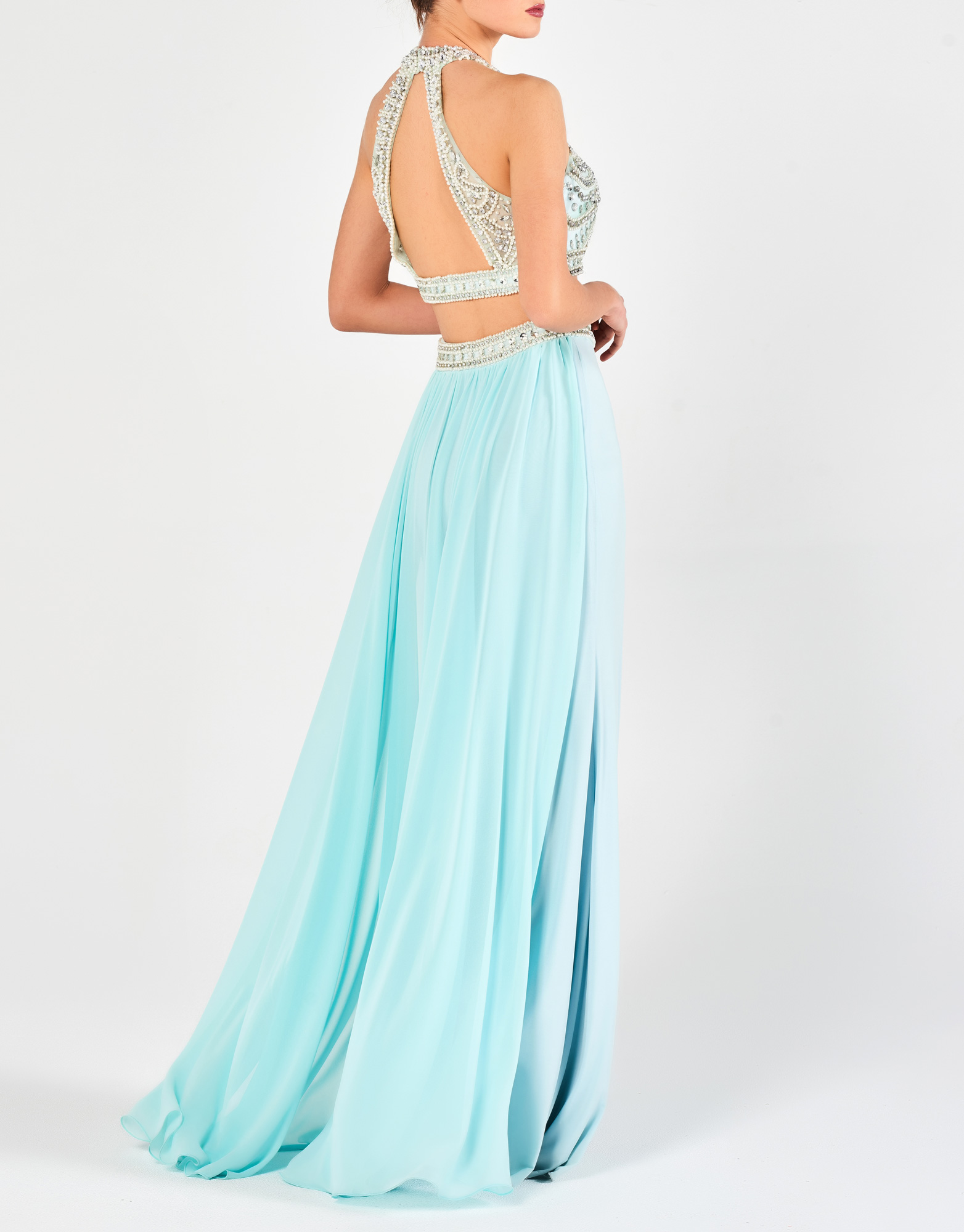 CONSUELO - Φούστα μακριά με τοπ και κέντημα βραδινό