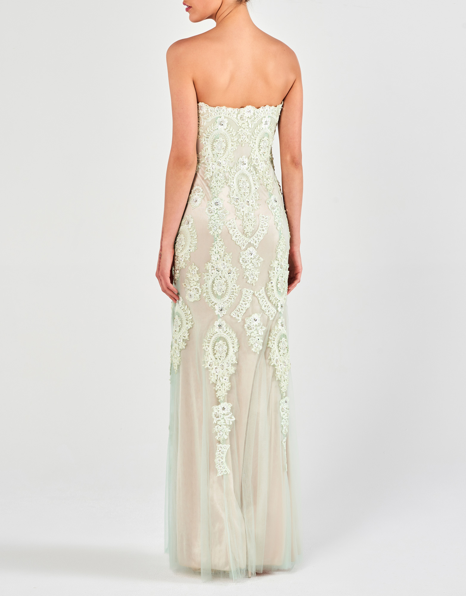 MARIAN - Φόρεμα βραδινό με δαντέλα και κέντημα