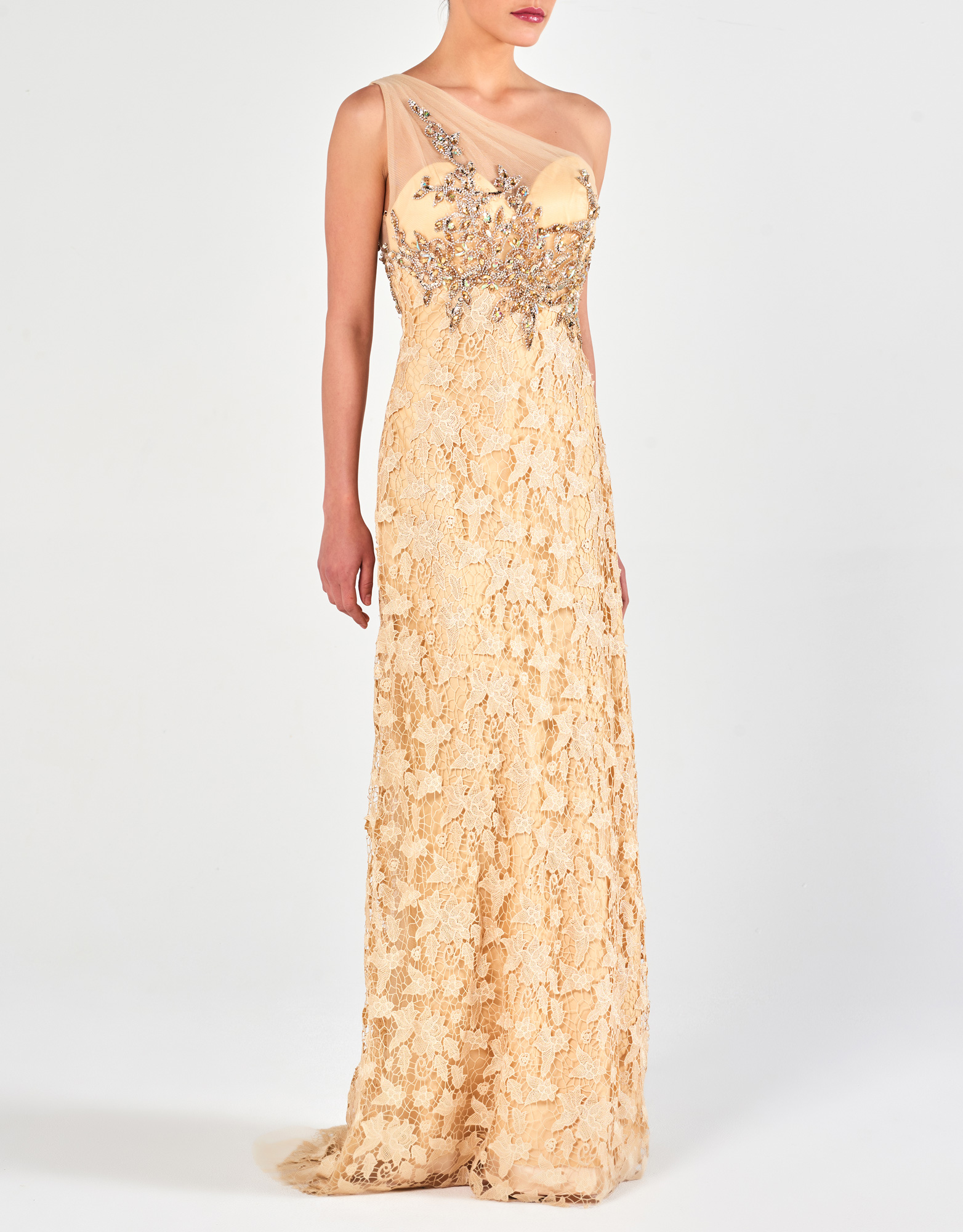 ERIKA - Φόρεμα μακρύ στράπλες με κέντημα  βραδινό