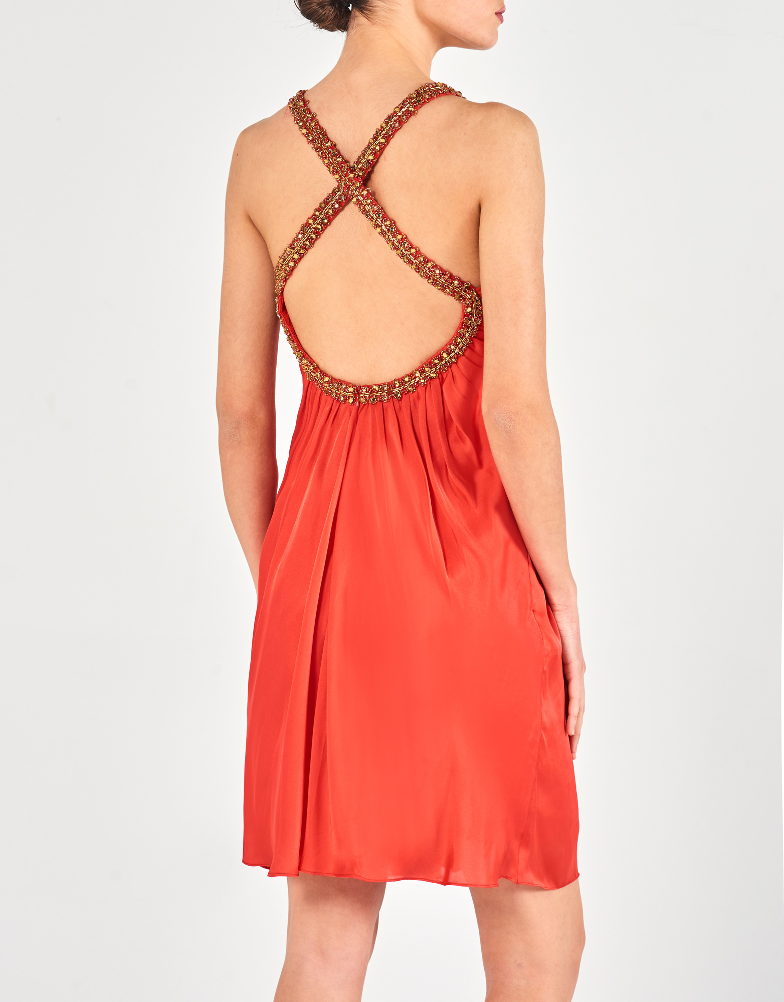 RACHAEL - Φόρεμα κοκτέιλ εξώπλατο σατέν