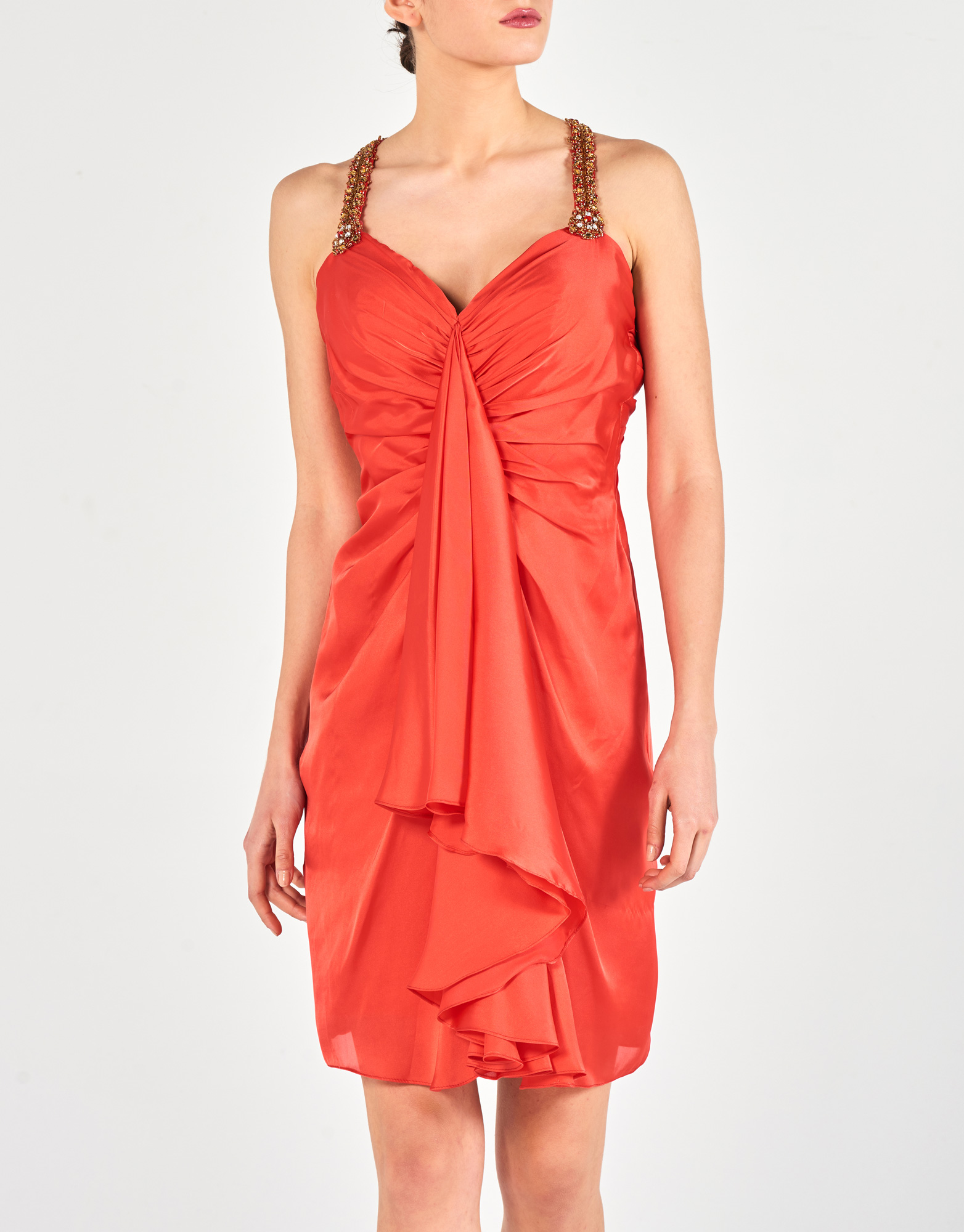 RACHAEL - Φόρεμα κοκτέιλ εξώπλατο σατέν