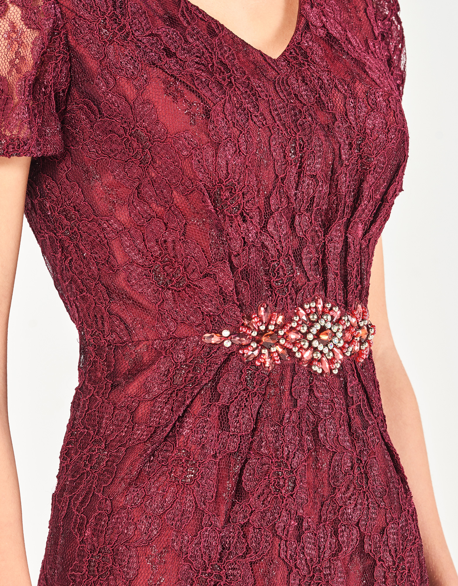 KARIN - Φόρεμα κοντό με δαντέλα και μπορλερό κλασικό