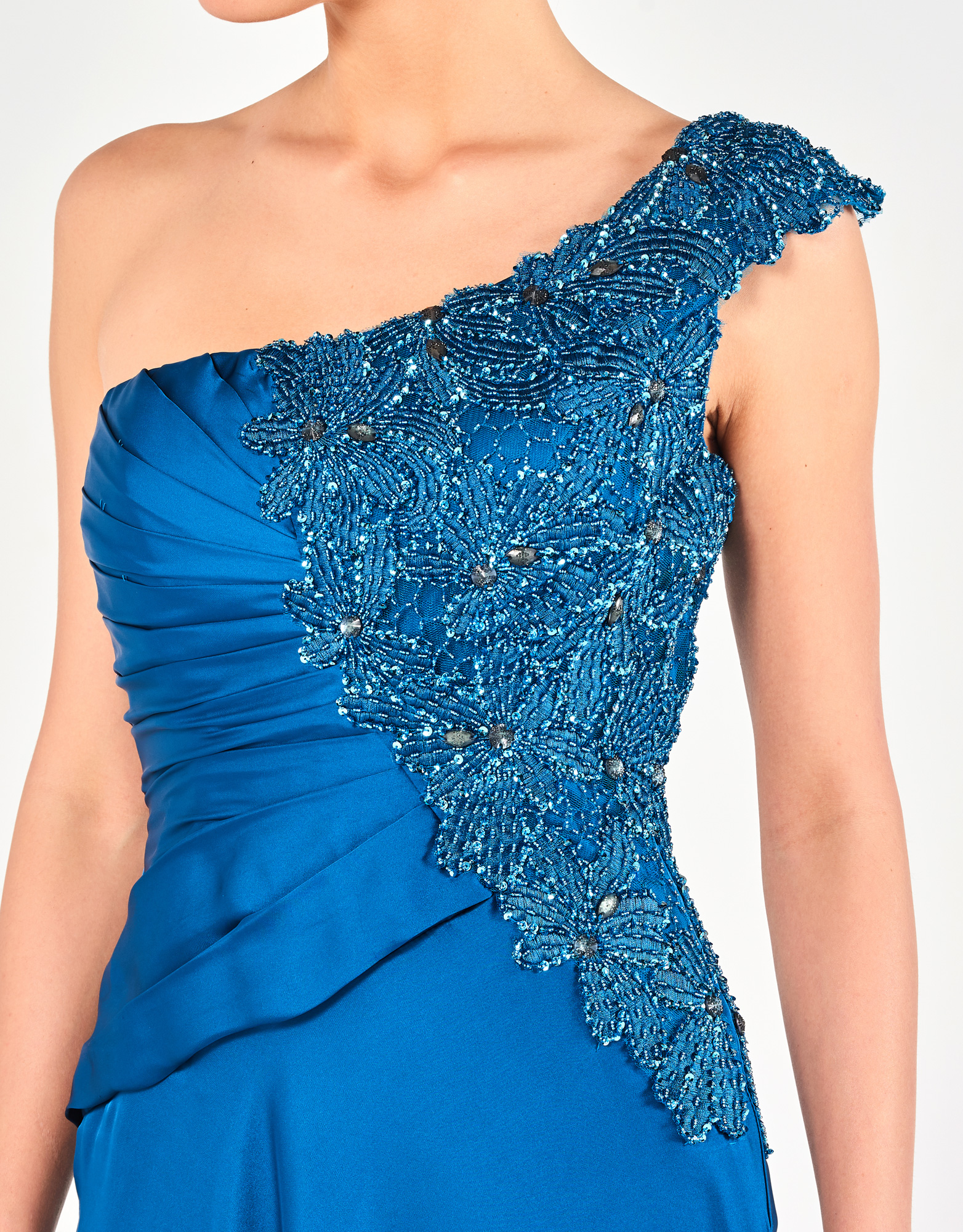 JUSTINE - Φόρεμα μακρύ βραδινό με έναν ώμο