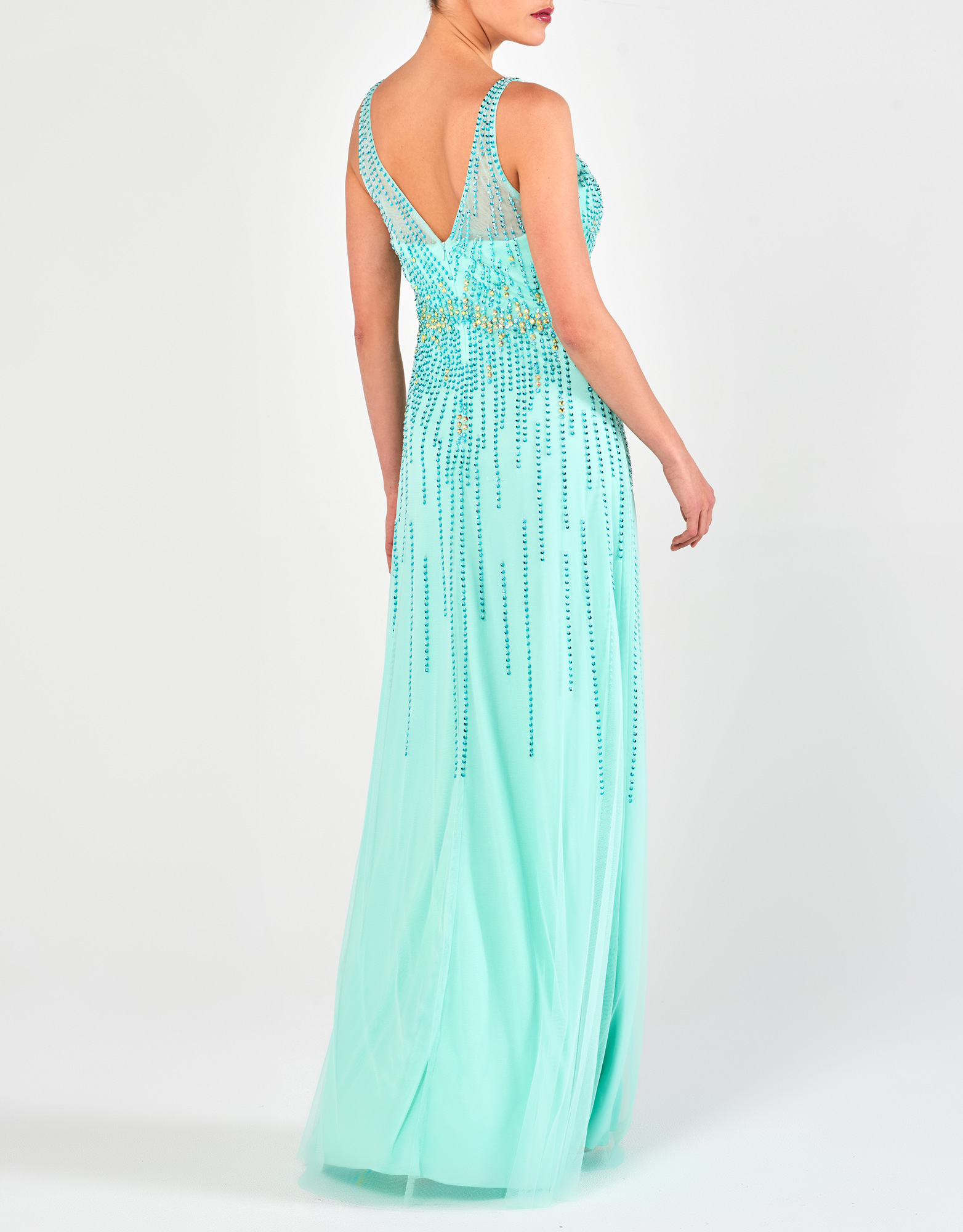 LUCILE - Φόρεμα μακρύ με κέντημα βραδινό