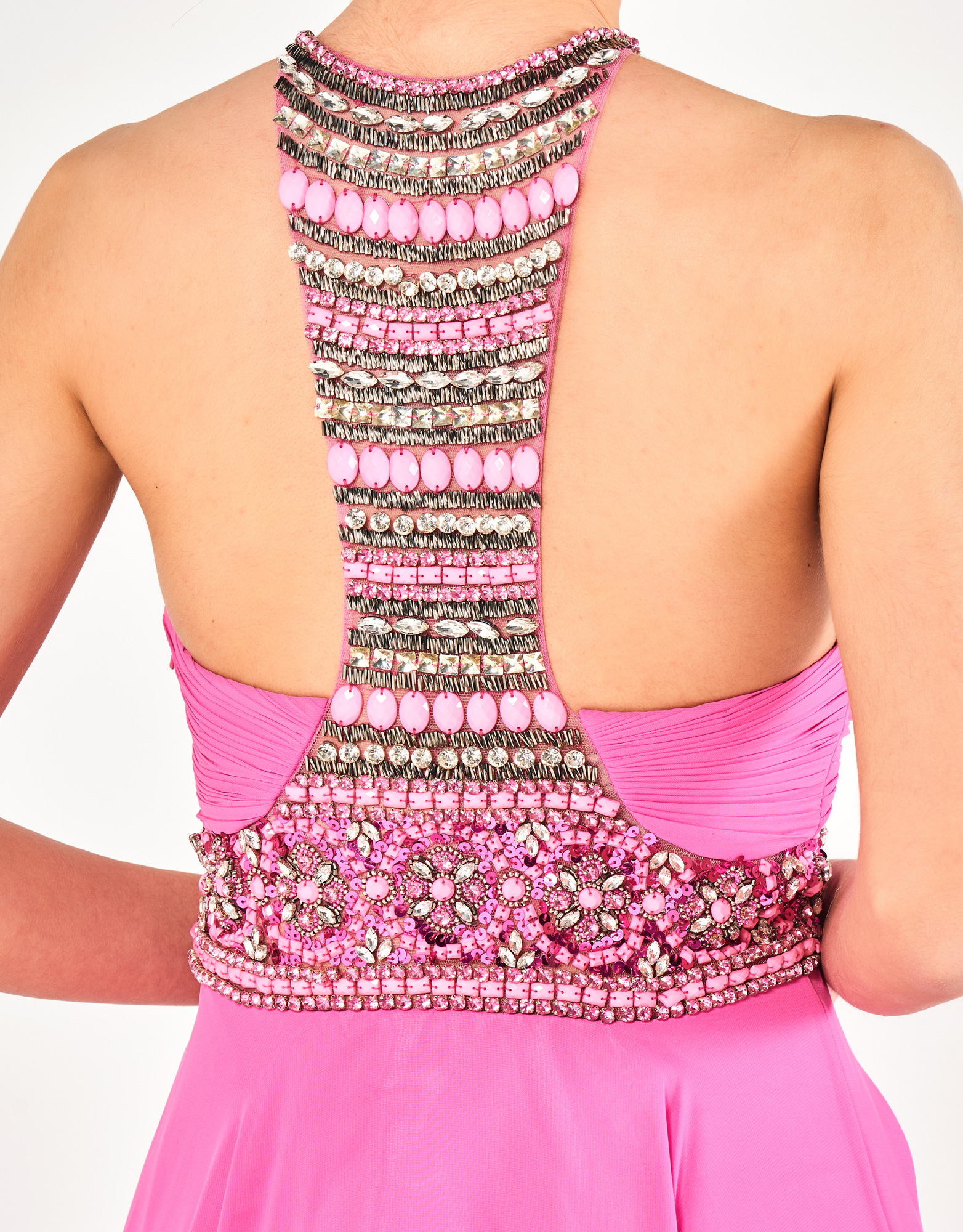 ANGELICA - Φόρεμα μακρύ εξώπλατο με κέντημα βραδινό