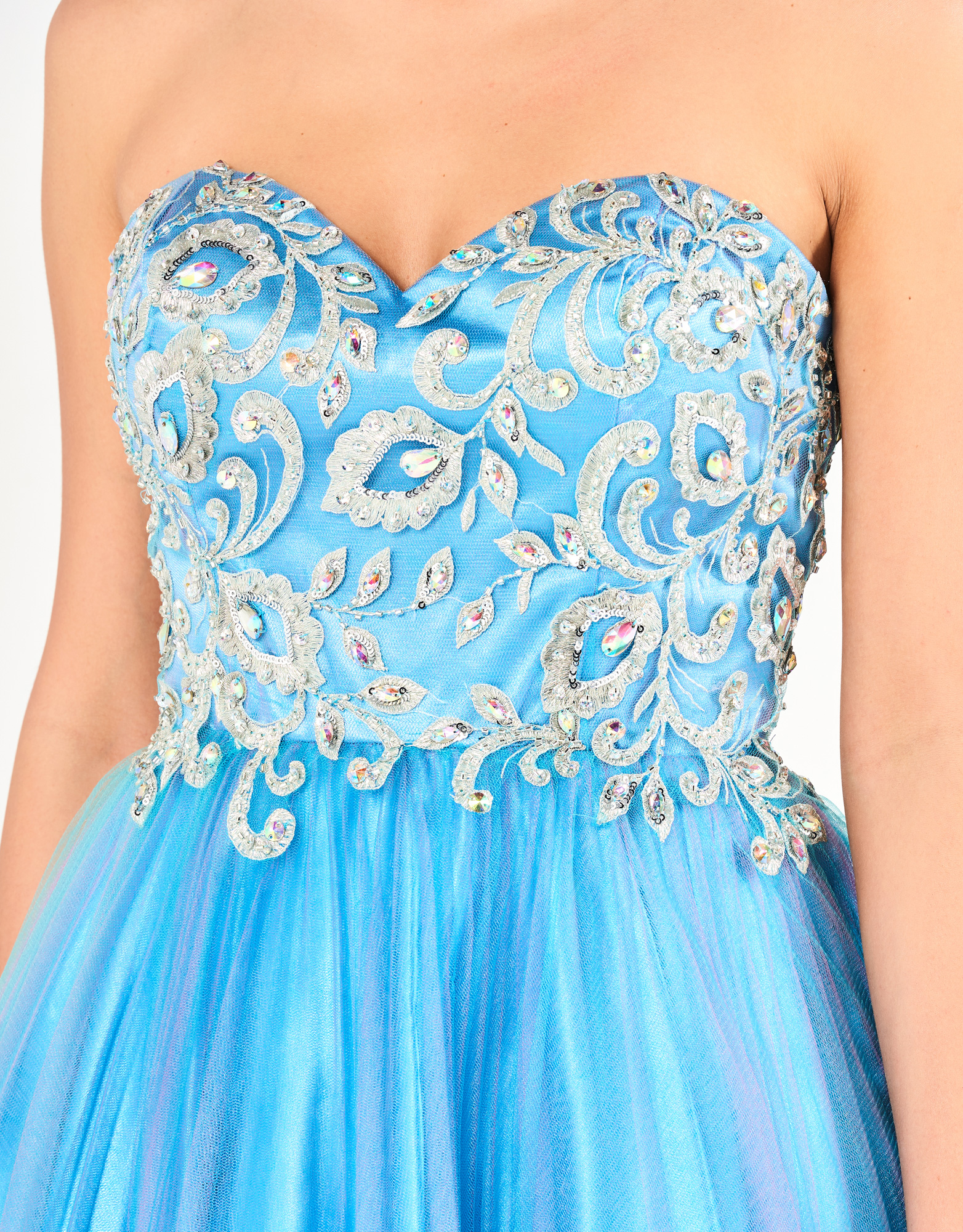 LAURIE - Φόρεμα κοντό στράπλες κοκτέιλ