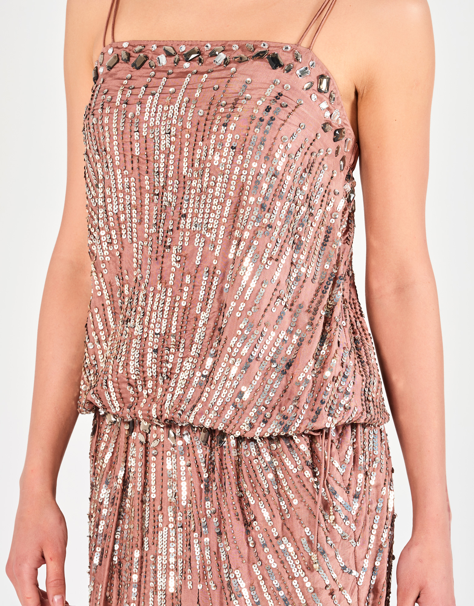 AURORA - Φόρεμα κοντό κεντημένο κοκτέιλ