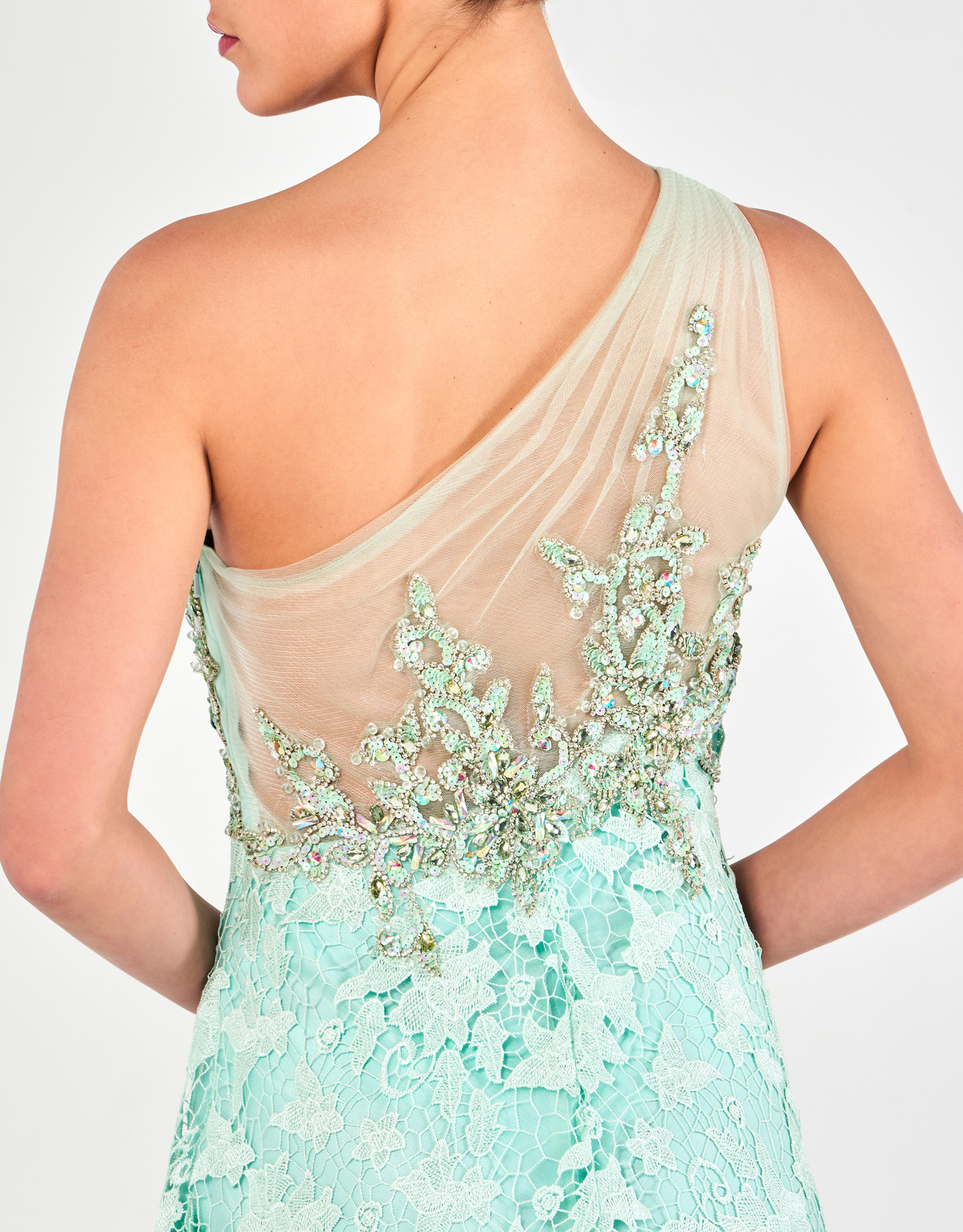 ERIKA - Φόρεμα μακρύ στράπλες με κέντημα  βραδινό